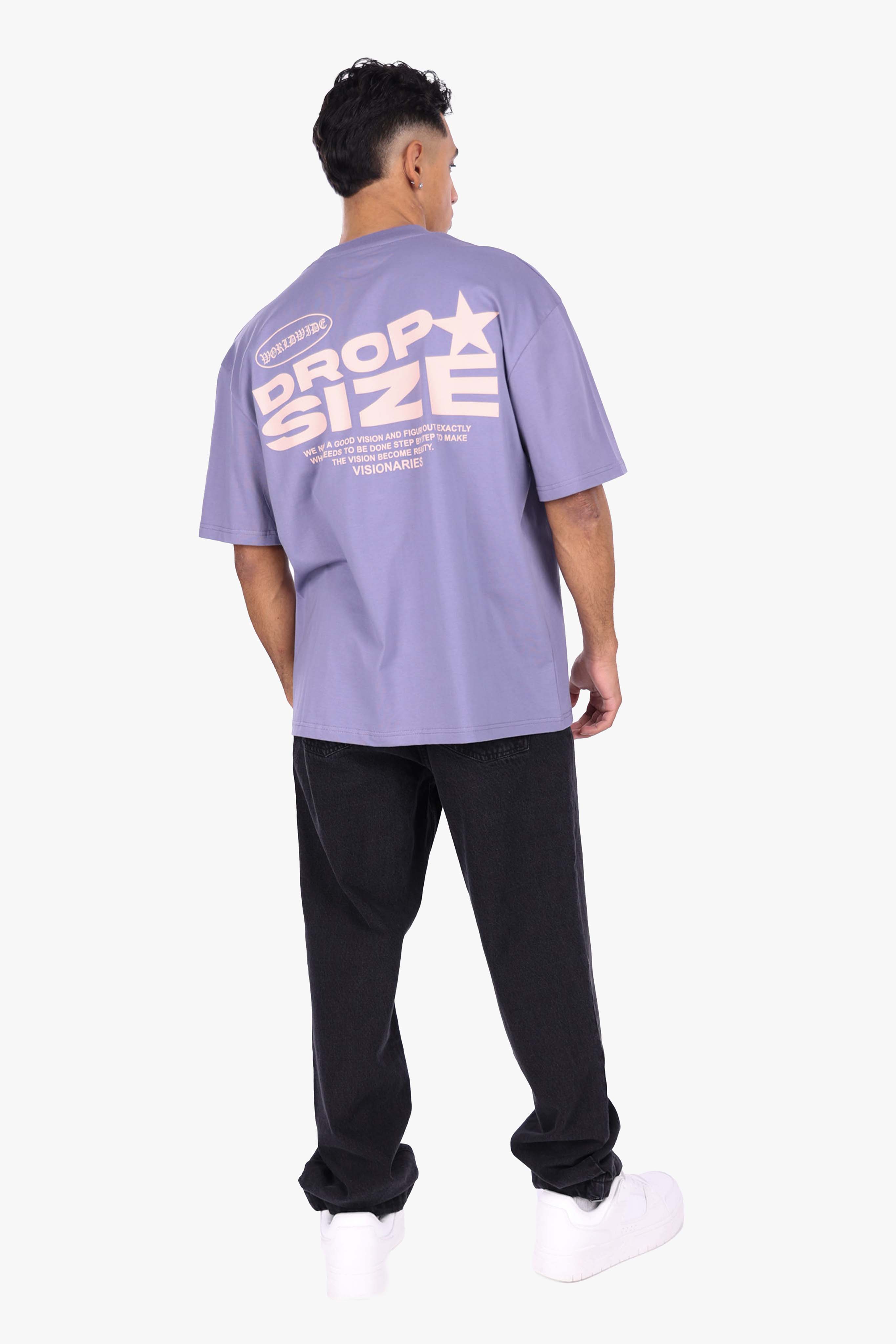 HEAVY OVERSIZE STAR BACKPRINT T-SHIRT BLUE GRANITE