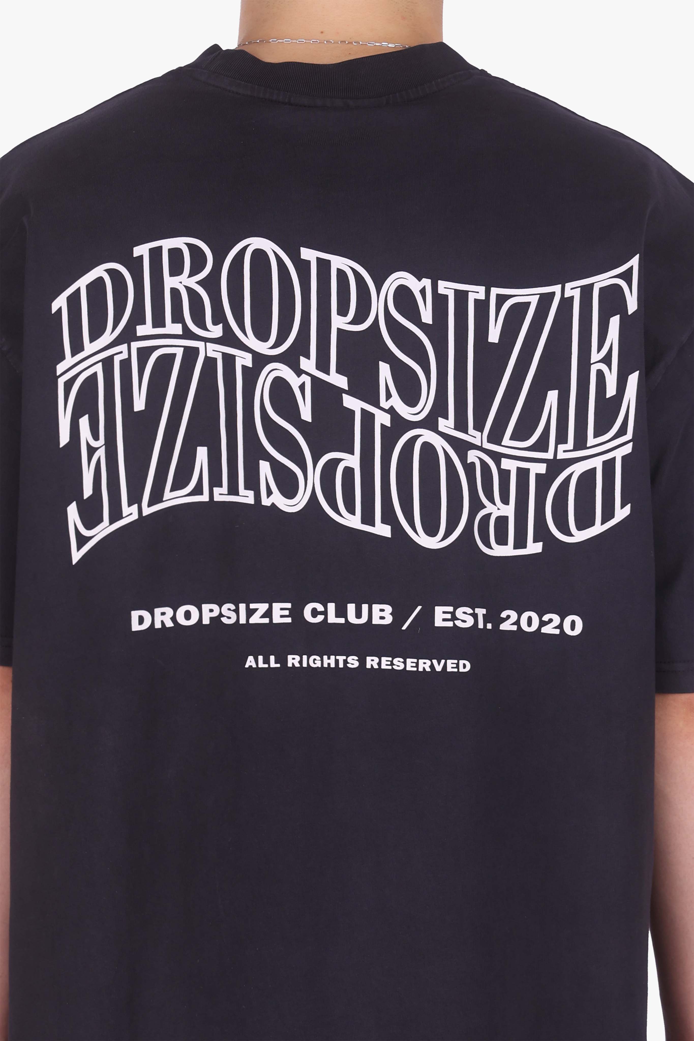 HEAVY OVERSIZE MIRRORED LOGO T-SHIRT ACID WASHED BLACK