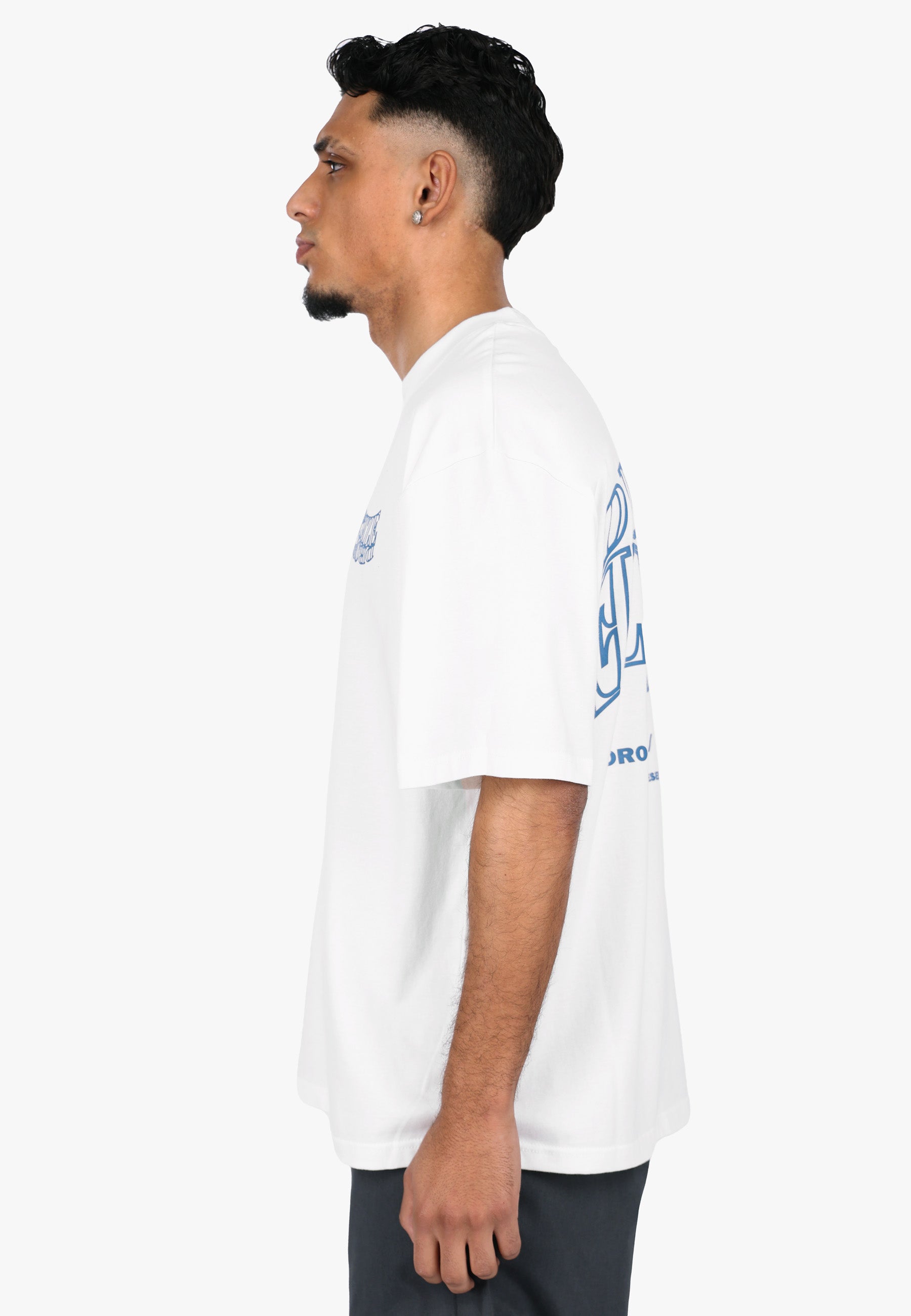 HEAVY OVERSIZE MIRRORED LOGO T-SHIRT CREAM WHITE