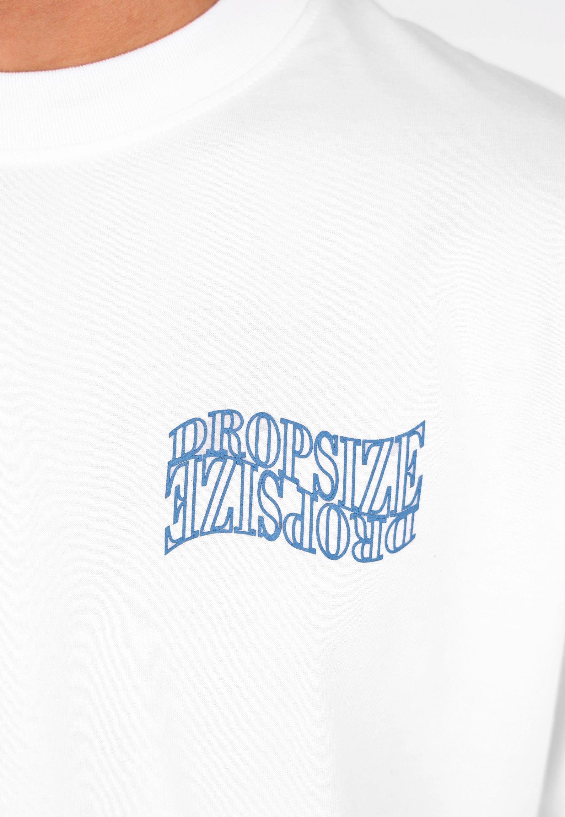 HEAVY OVERSIZE MIRRORED LOGO T-SHIRT CREAM WHITE