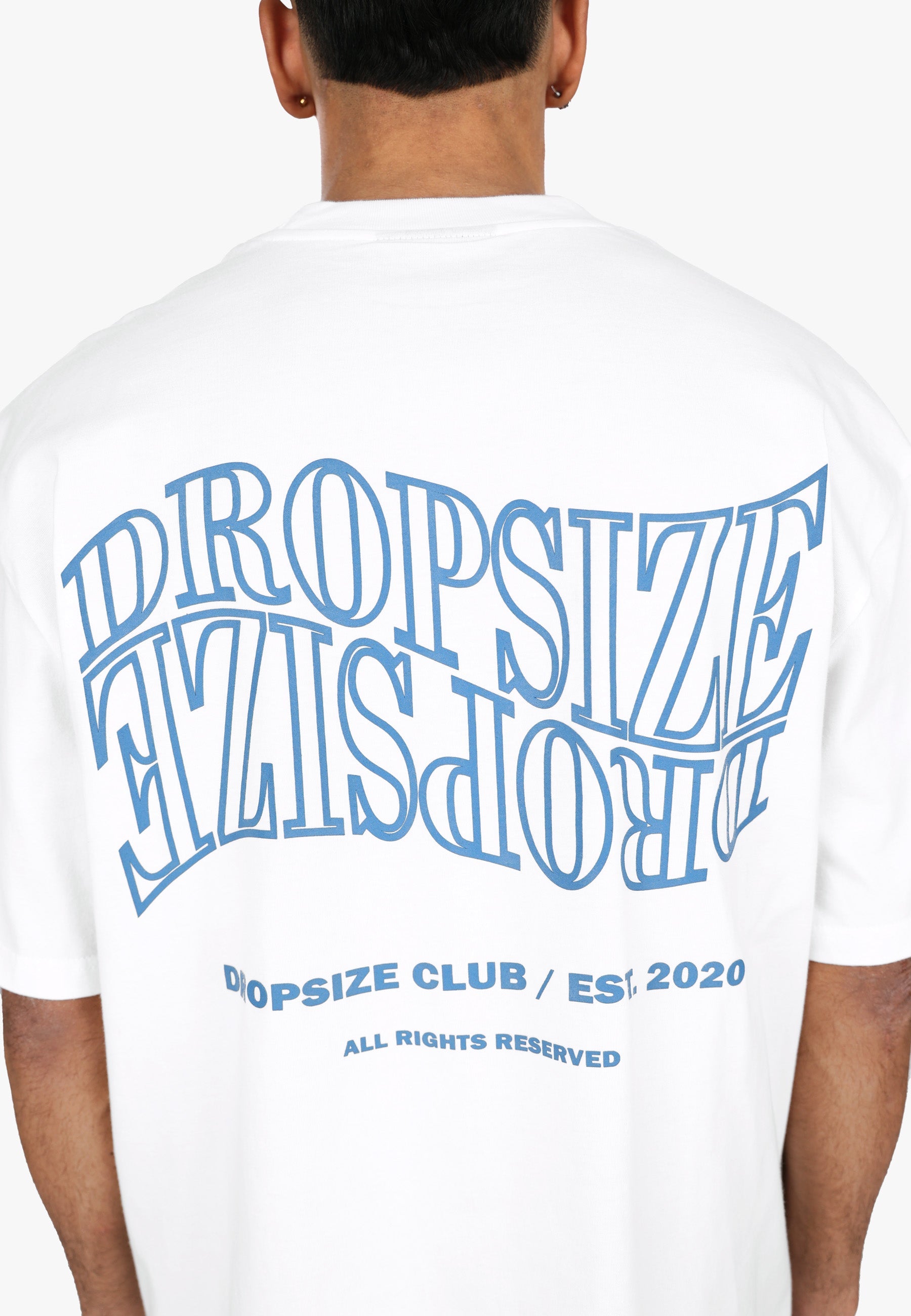 HEAVY OVERSIZE MIRRORED LOGO T-SHIRT CREAM WHITE