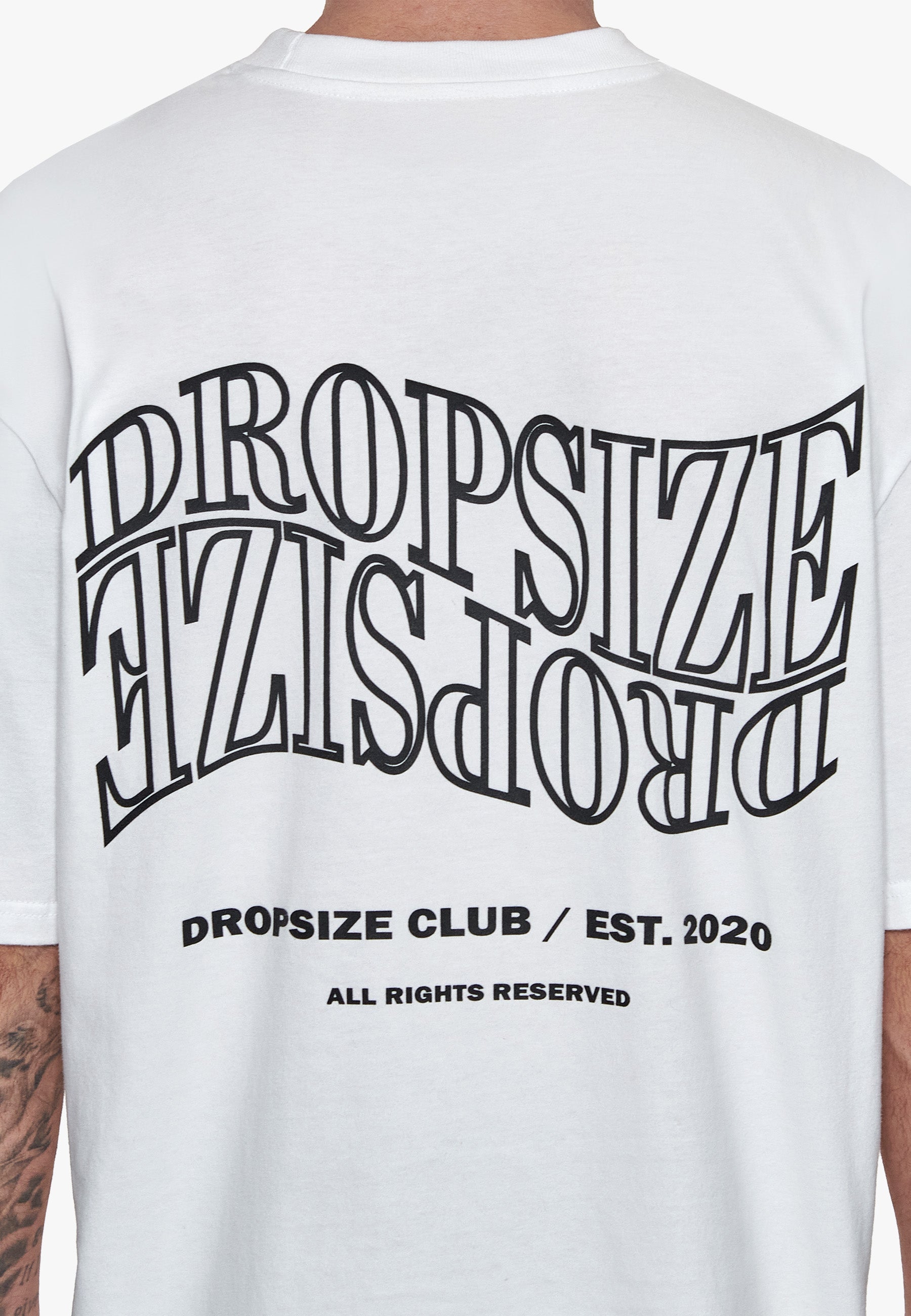 HEAVY OVERSIZE MIRRORED LOGO T-SHIRT WHITE