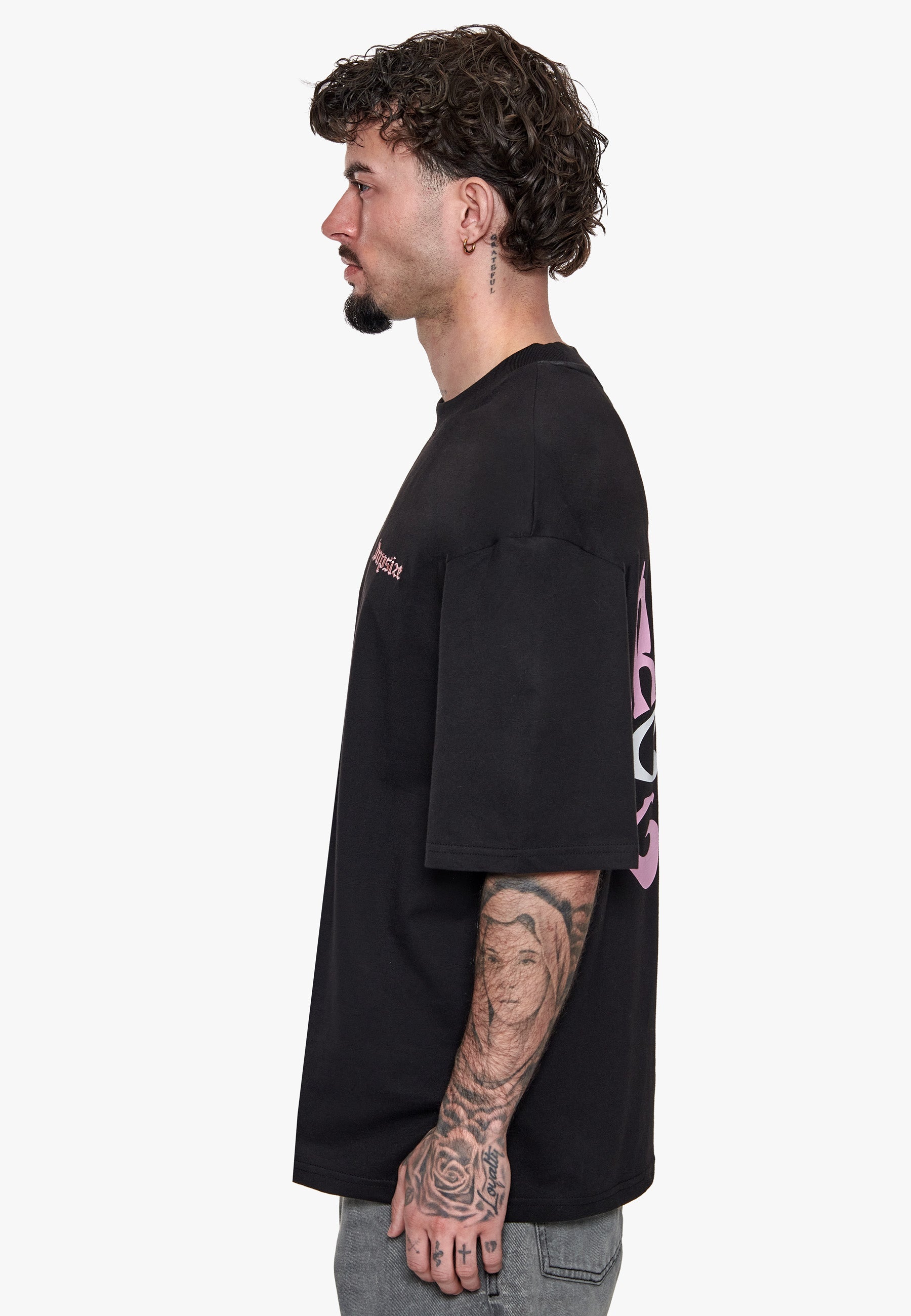 HEAVY OVERSIZE CREW LOVE T-SHIRT BLACK