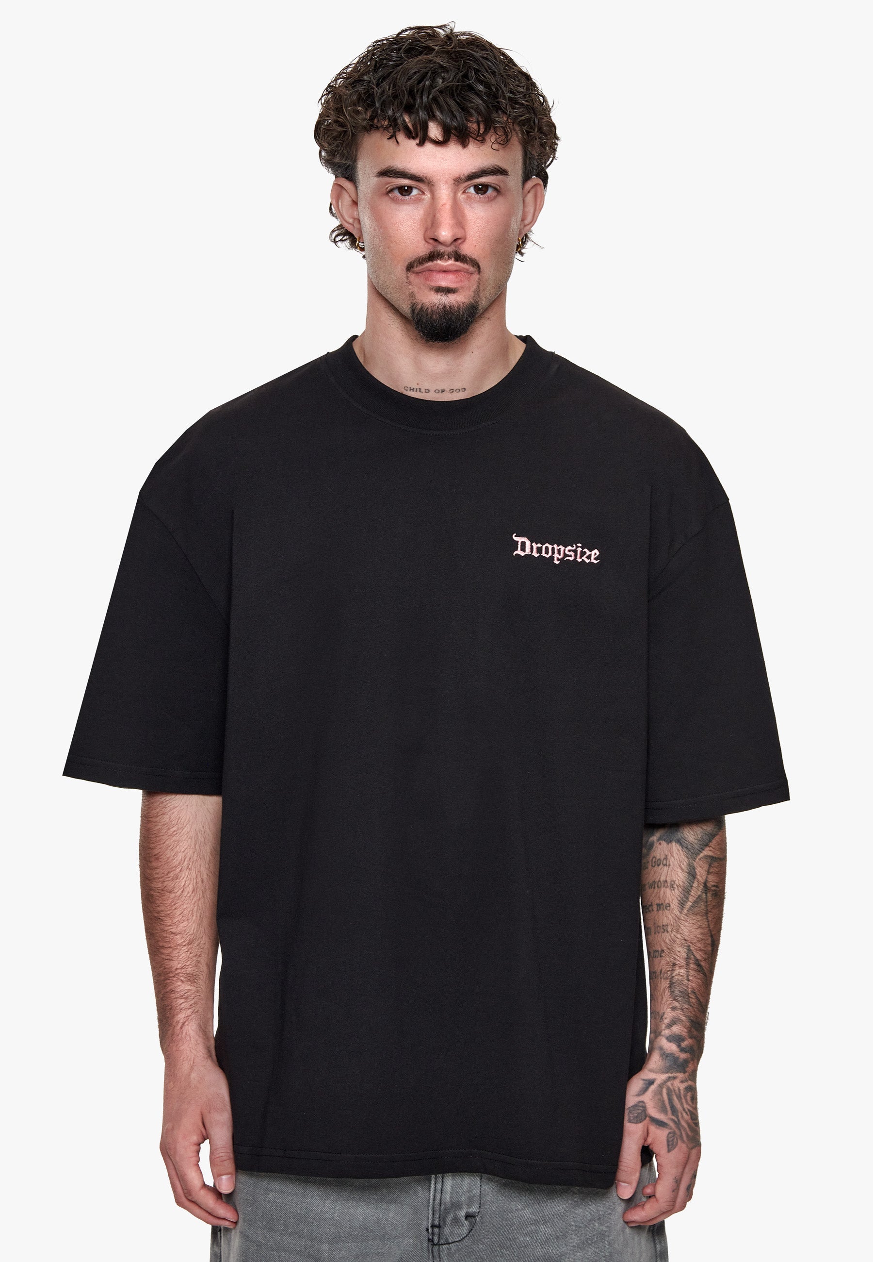HEAVY OVERSIZE CREW LOVE T-SHIRT BLACK