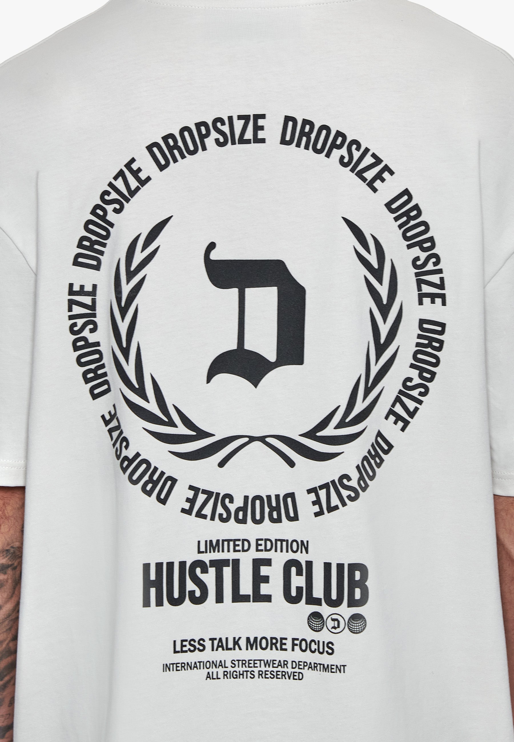 HEAVY OVERSIZE HUSTLE CLUB CIRCLE LIGHT GREY