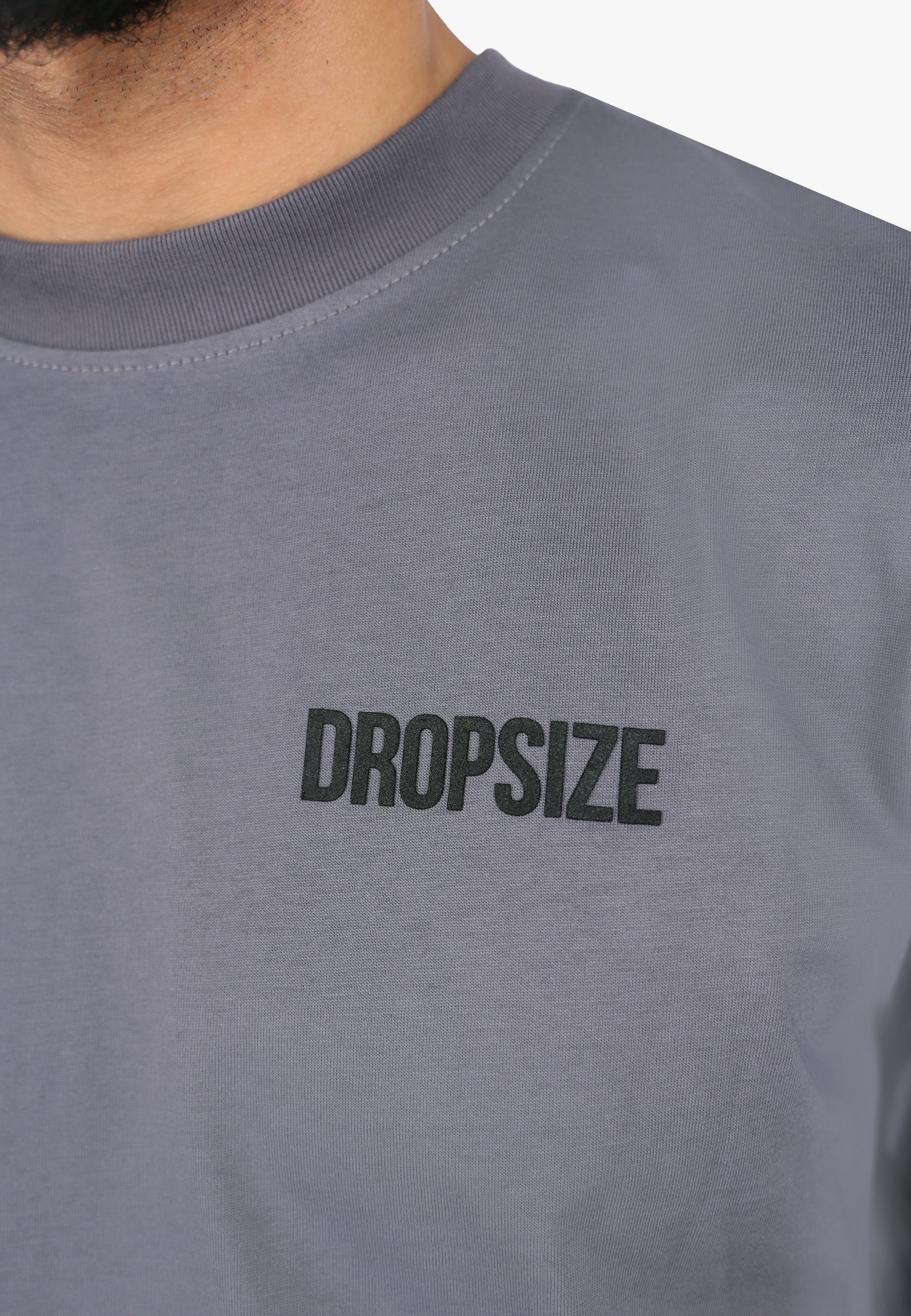 HEAVY OVERSIZE HUSTLE CLUB CIRCLE STEEL GREY