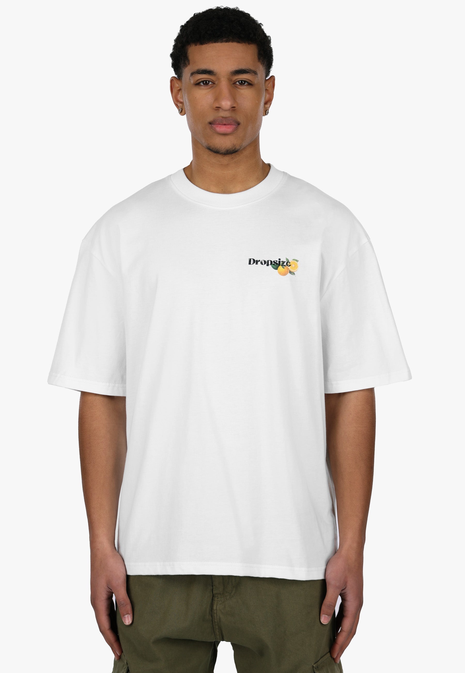 HEAVY OVERSIZE ORANGE LEMONADE T-SHIRT CREAM WHITE