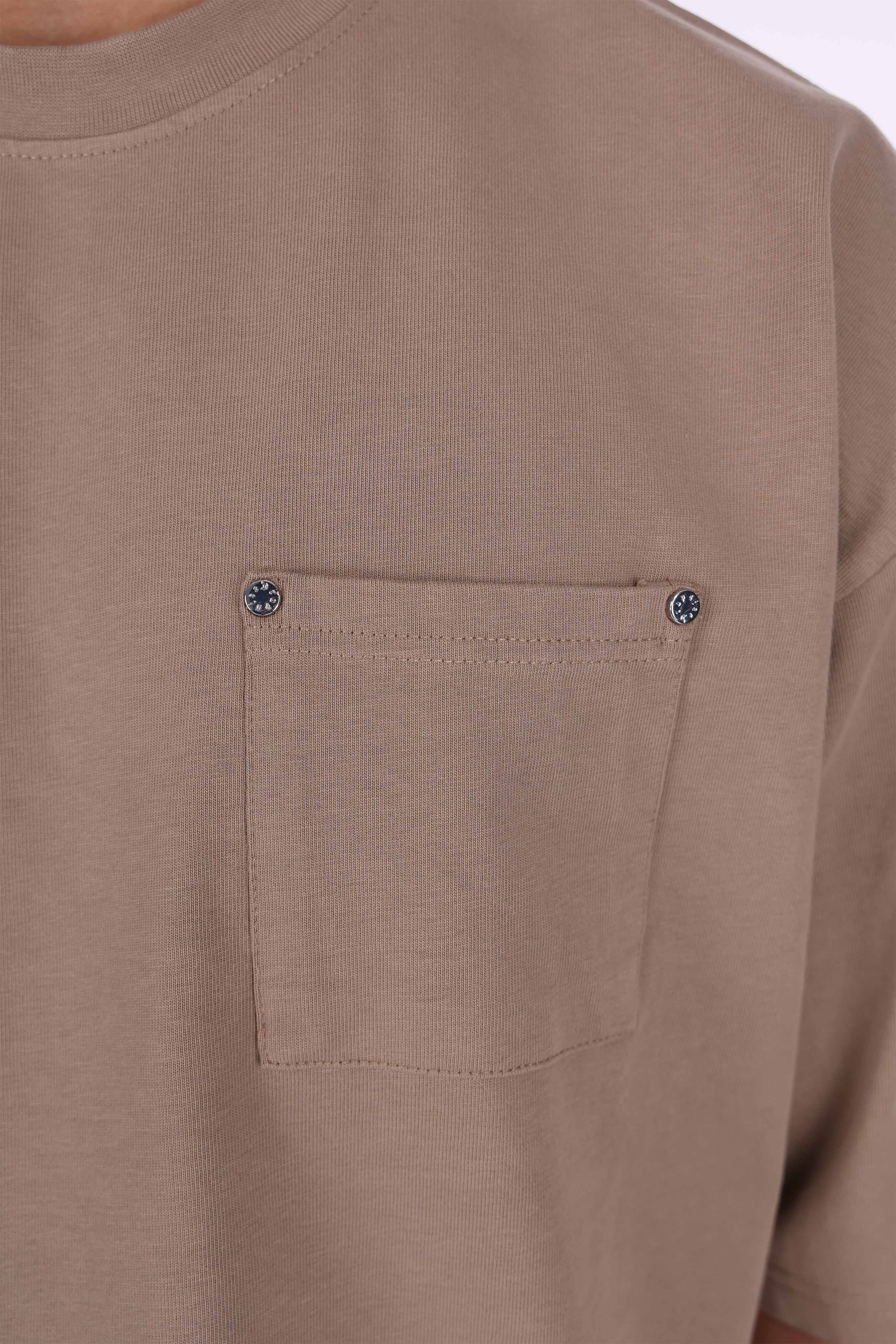 HEAVY OVERSIZE POCKET T-SHIRT BEIGE