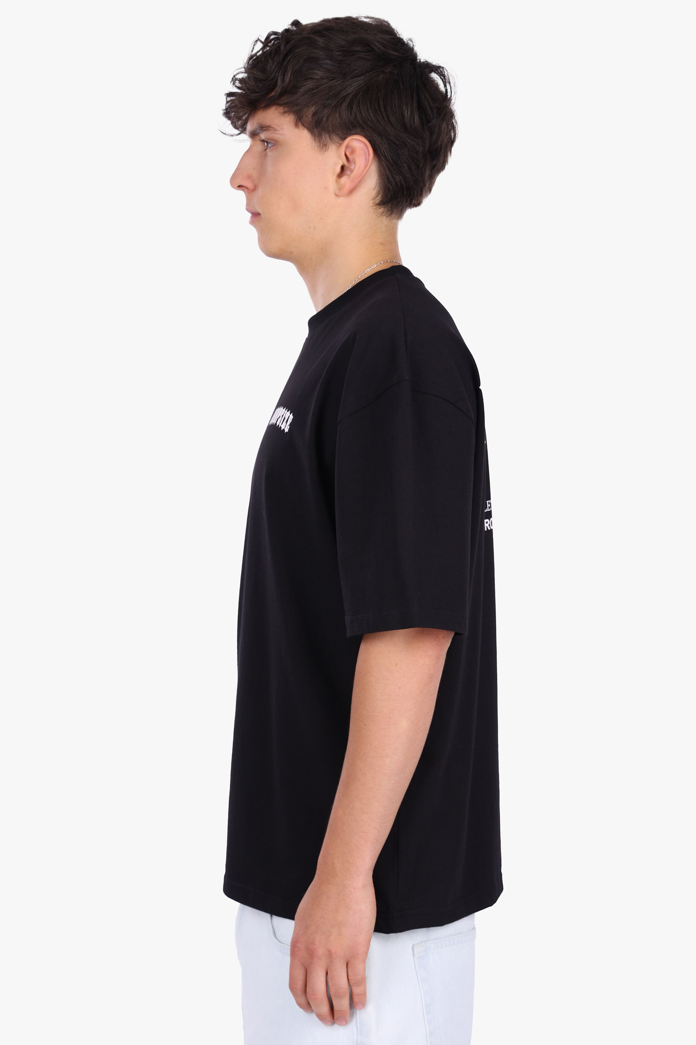 HEAVY OVERSIZE BIG PRINT T-SHIRT BLACK