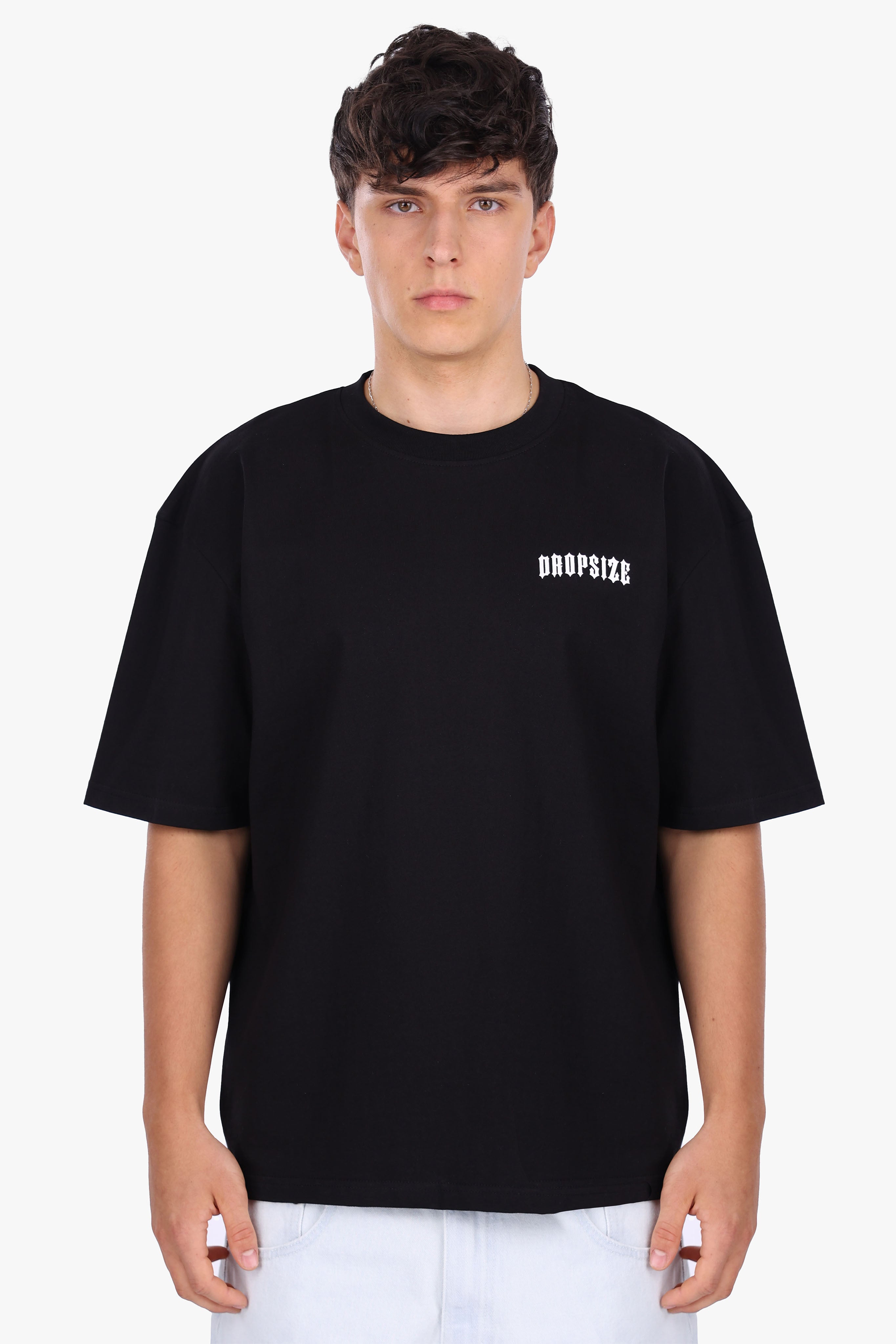 HEAVY OVERSIZE BIG PRINT T-SHIRT BLACK