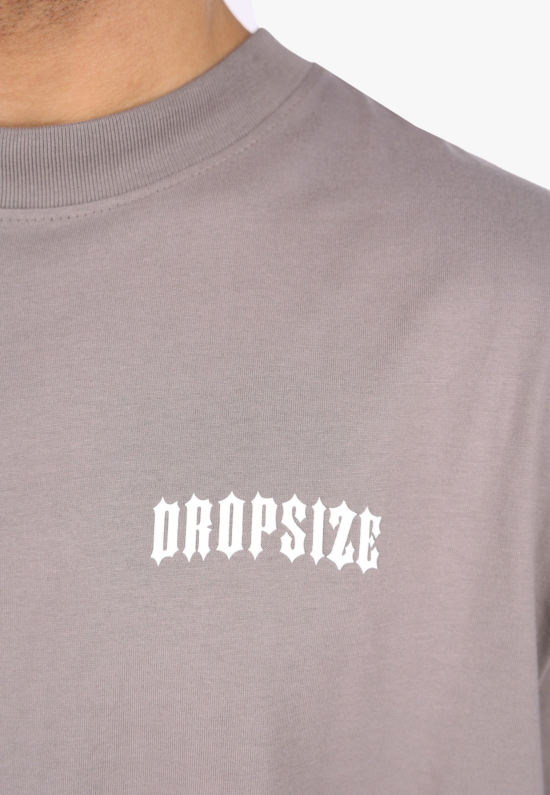 HEAVY OVERSIZE BIG PRINT T-SHIRT DRIFTWOOD