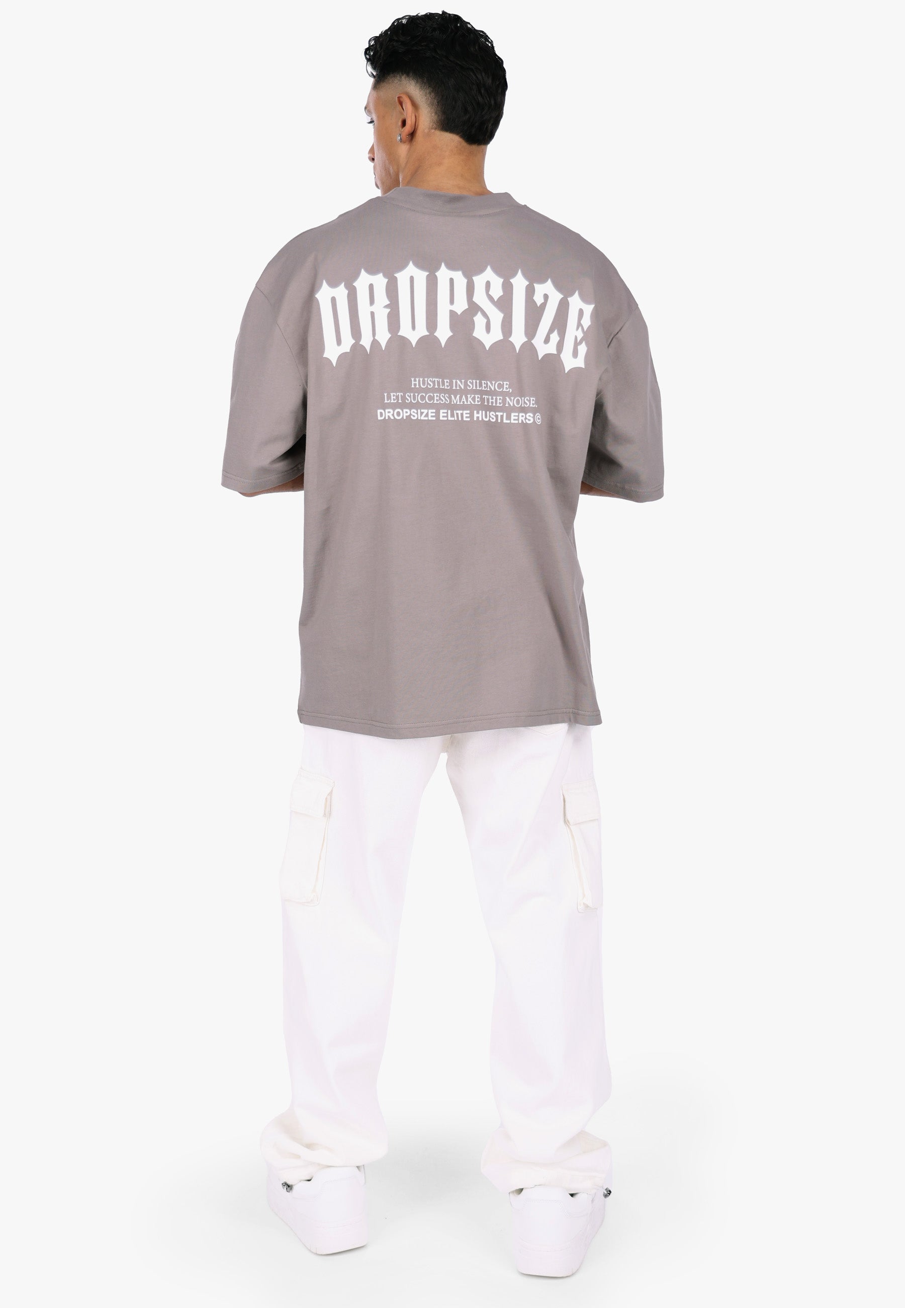 HEAVY OVERSIZE BIG PRINT T-SHIRT DRIFTWOOD