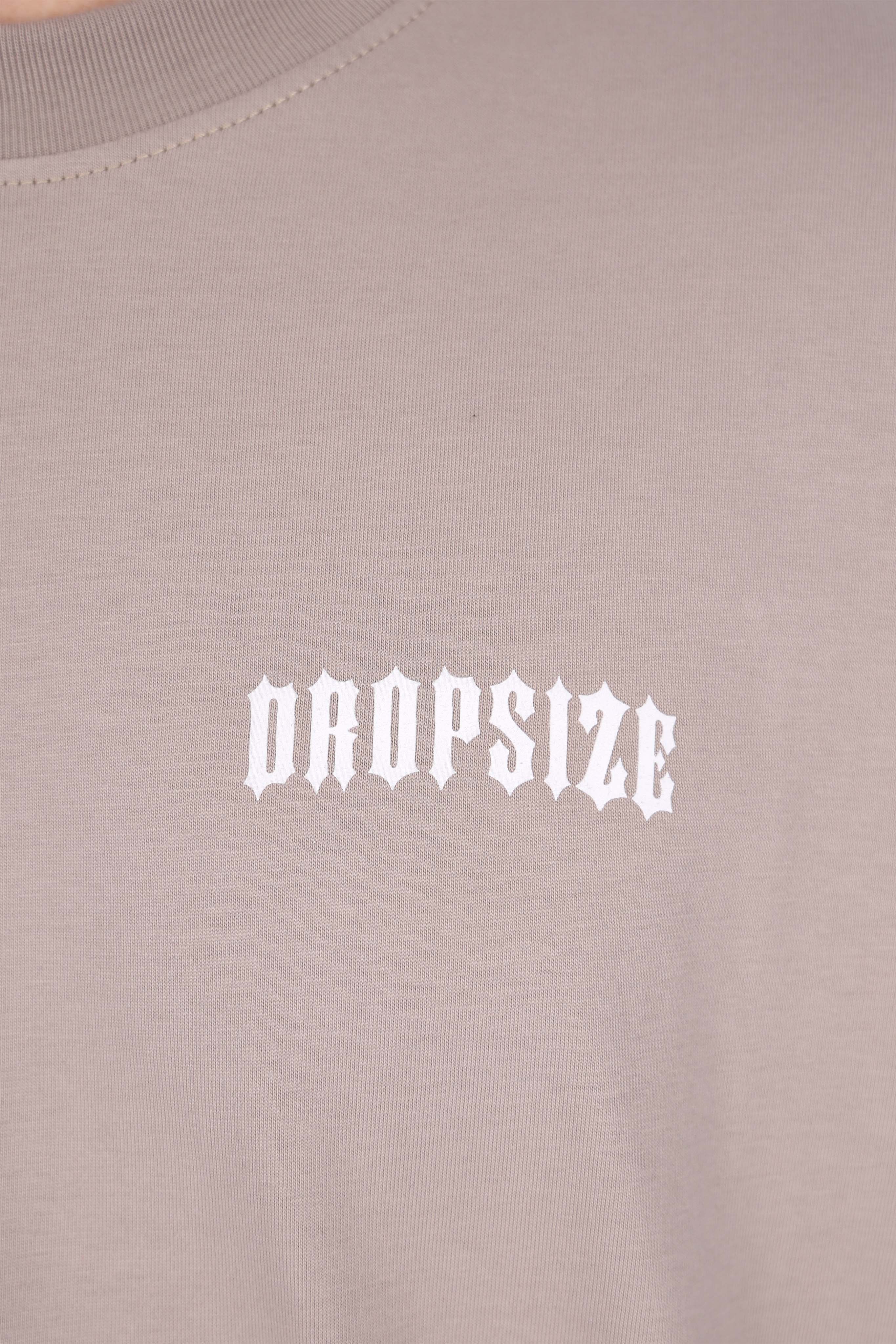 HEAVY OVERSIZE BIG PRINT T-SHIRT SIMPLY TAUPE