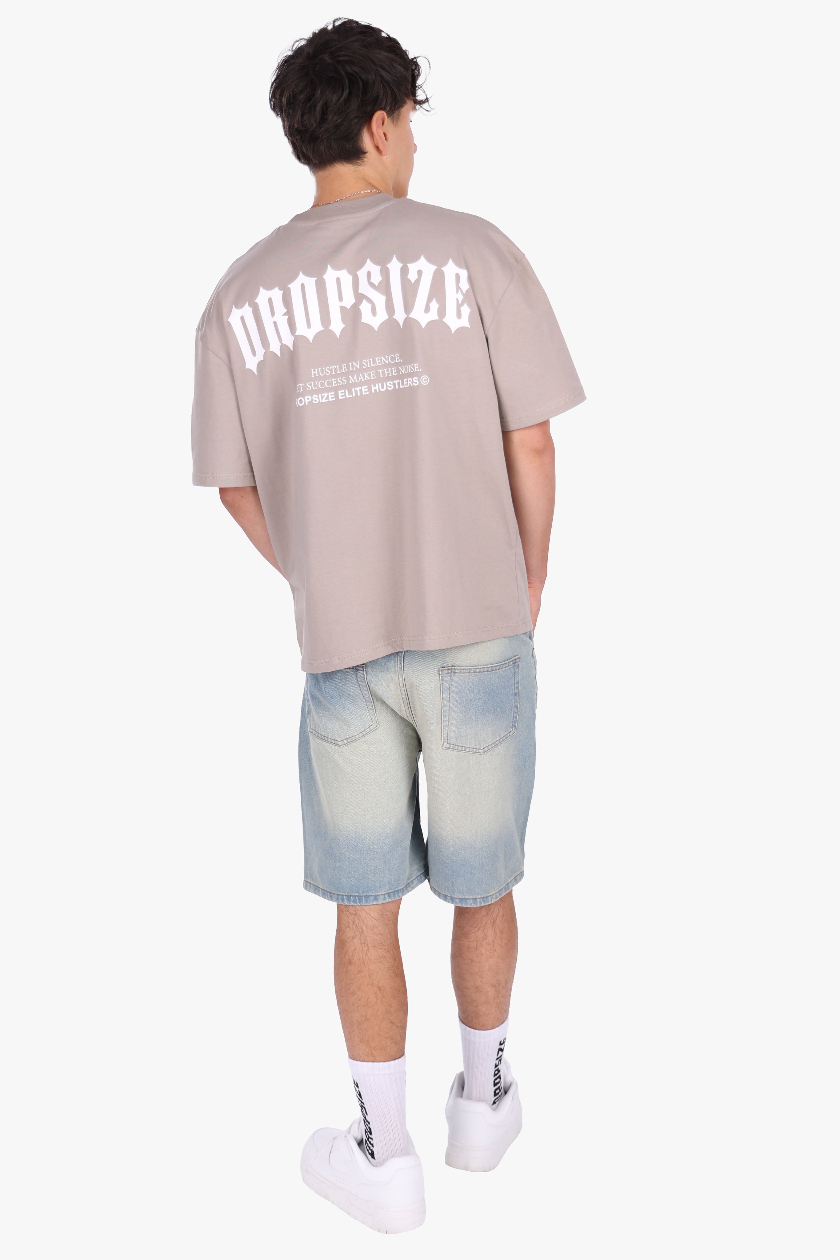 HEAVY OVERSIZE BIG PRINT T-SHIRT SIMPLY TAUPE