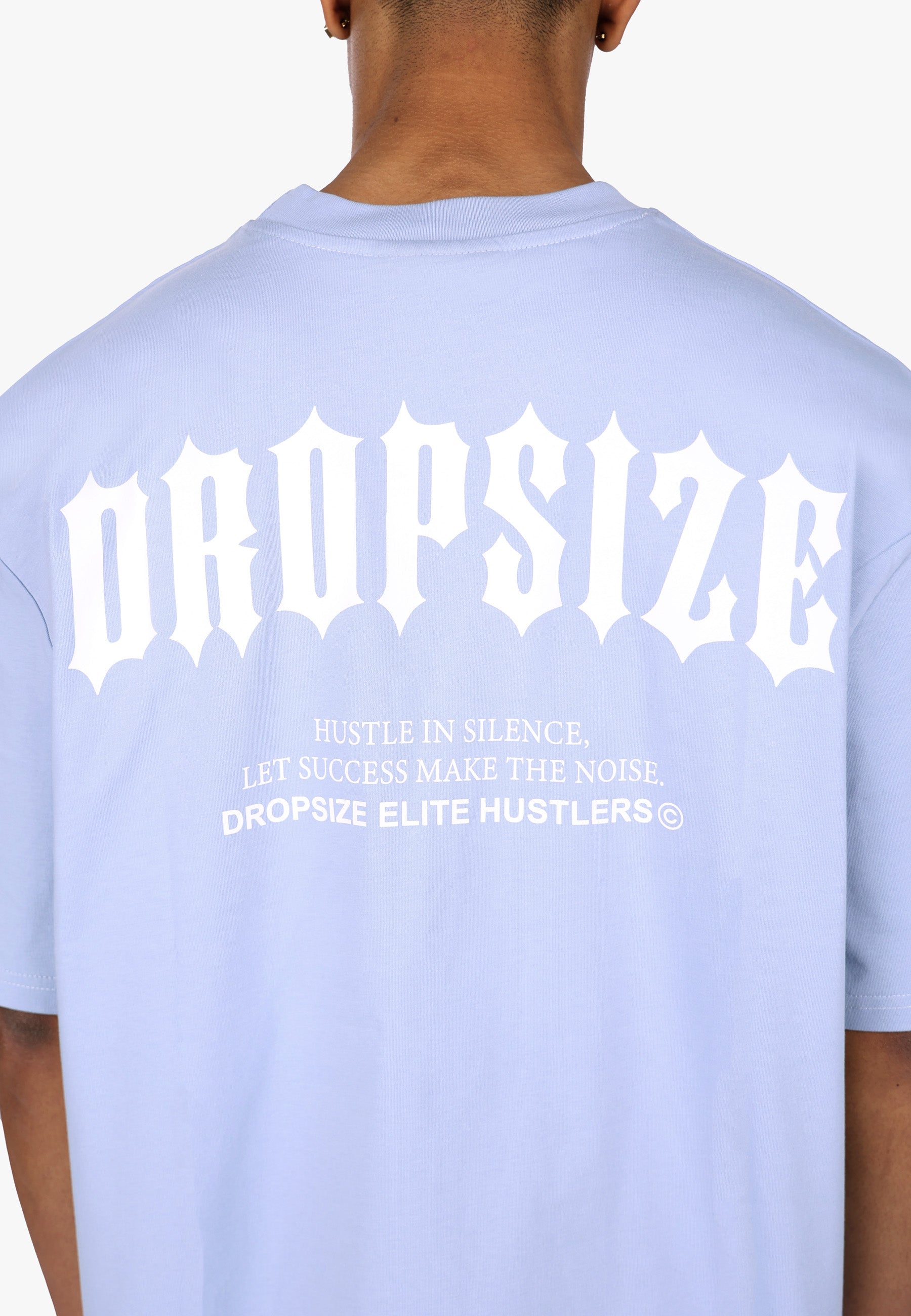 HEAVY OVERSIZE BIG PRINT T-SHIRT VINTAGE BLUE