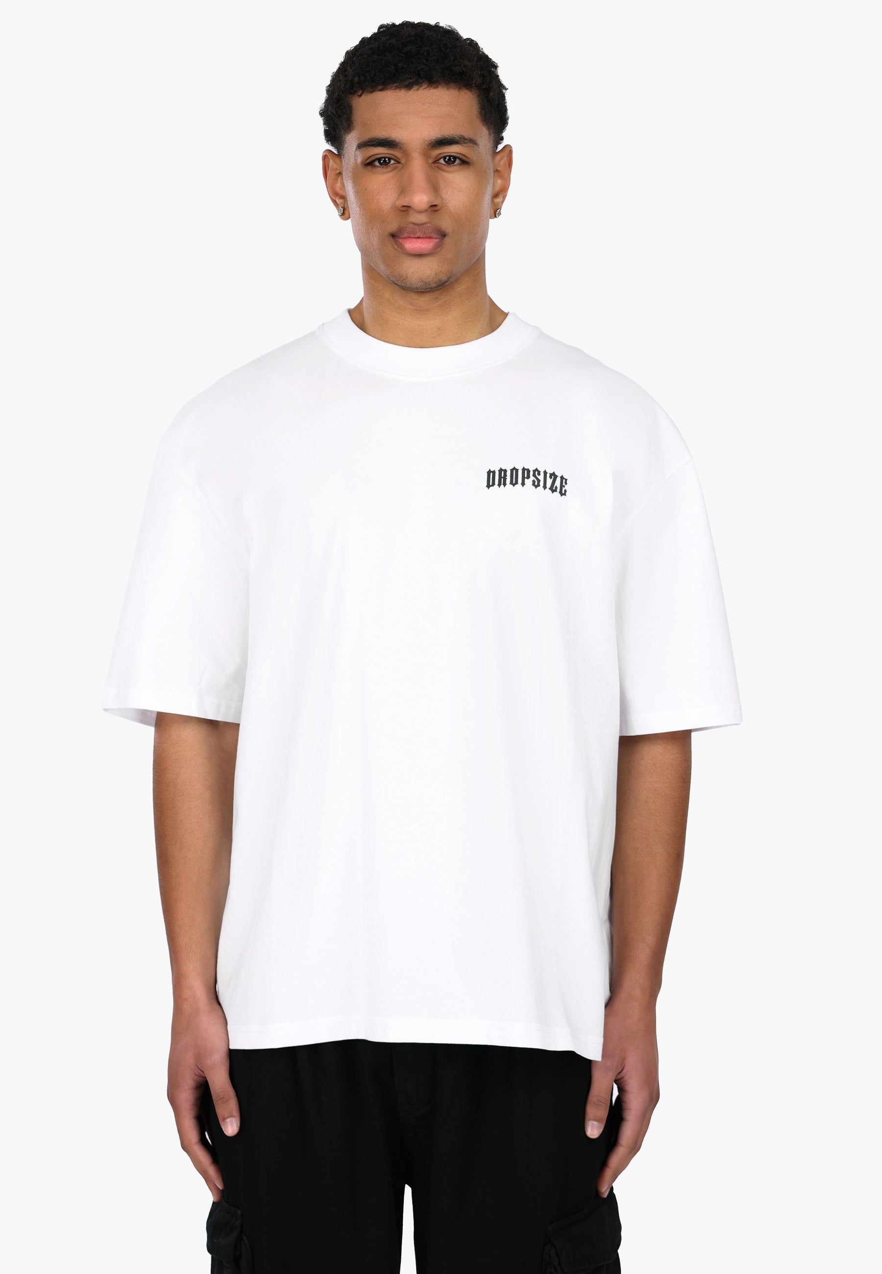 HEAVY OVERSIZE BIG PRINT T-SHIRT WHITE