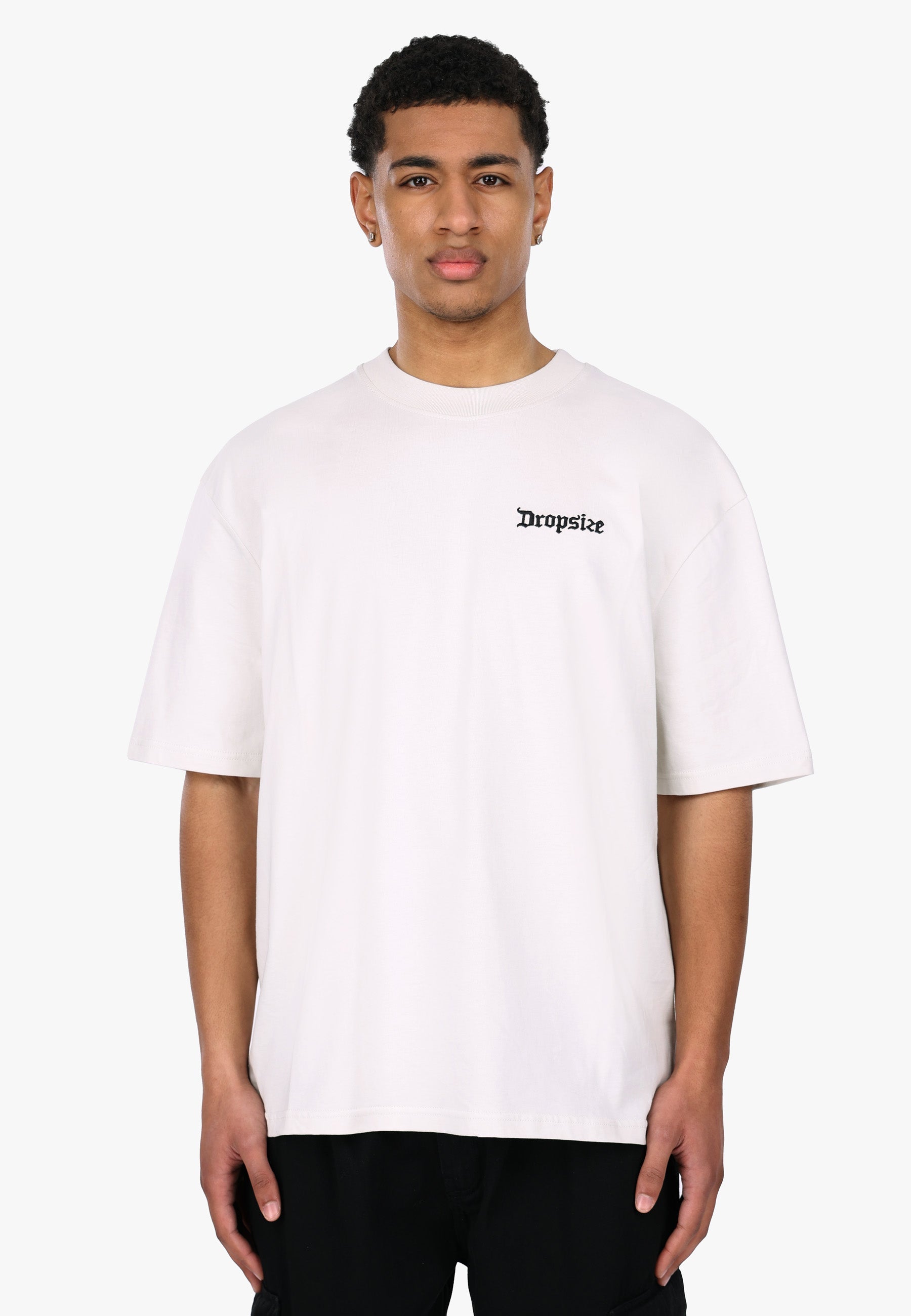 HEAVY OVERSIZE BIG LOGO T-SHIRT LIGHT GREY