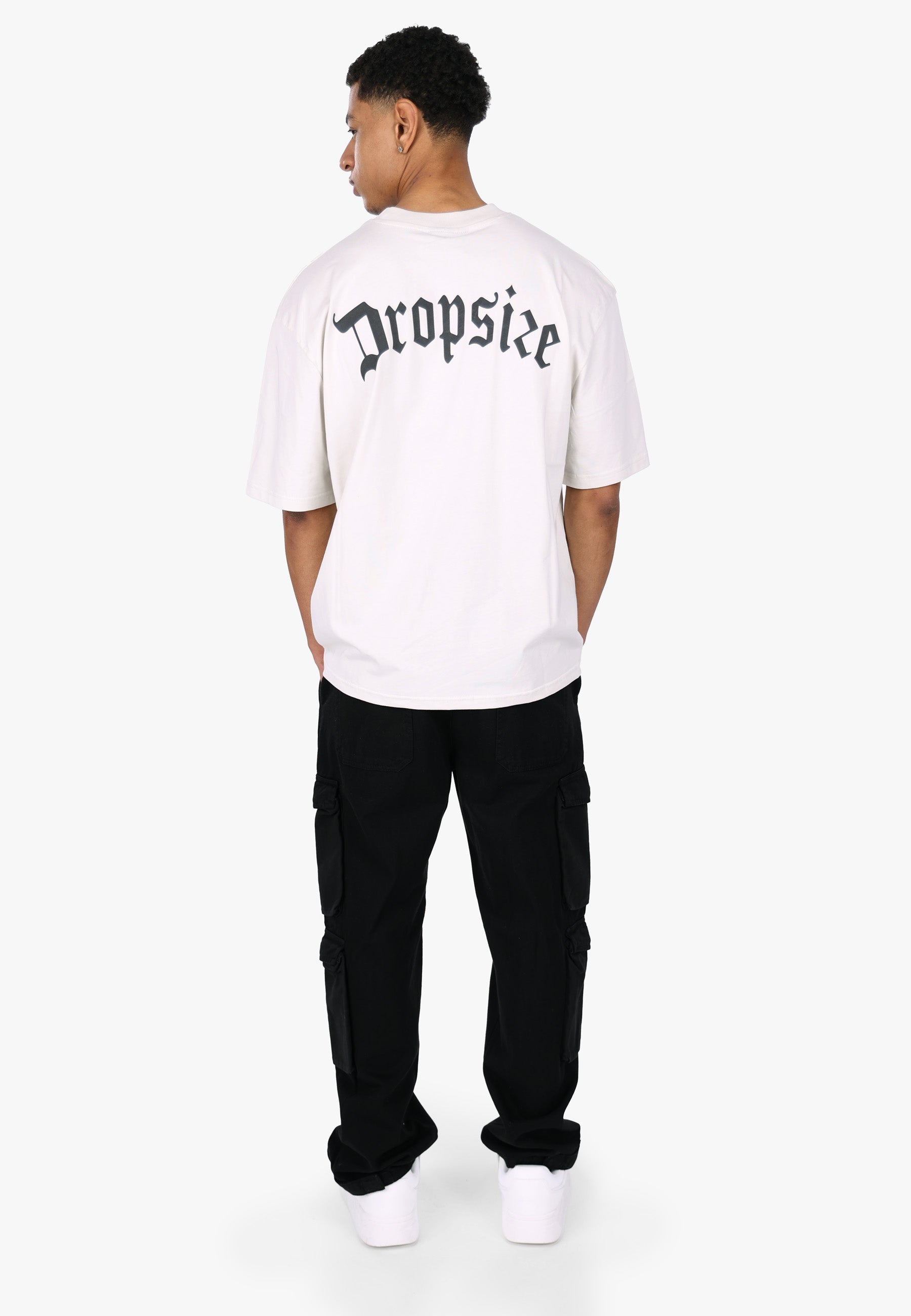 HEAVY OVERSIZE BIG LOGO T-SHIRT LIGHT GREY