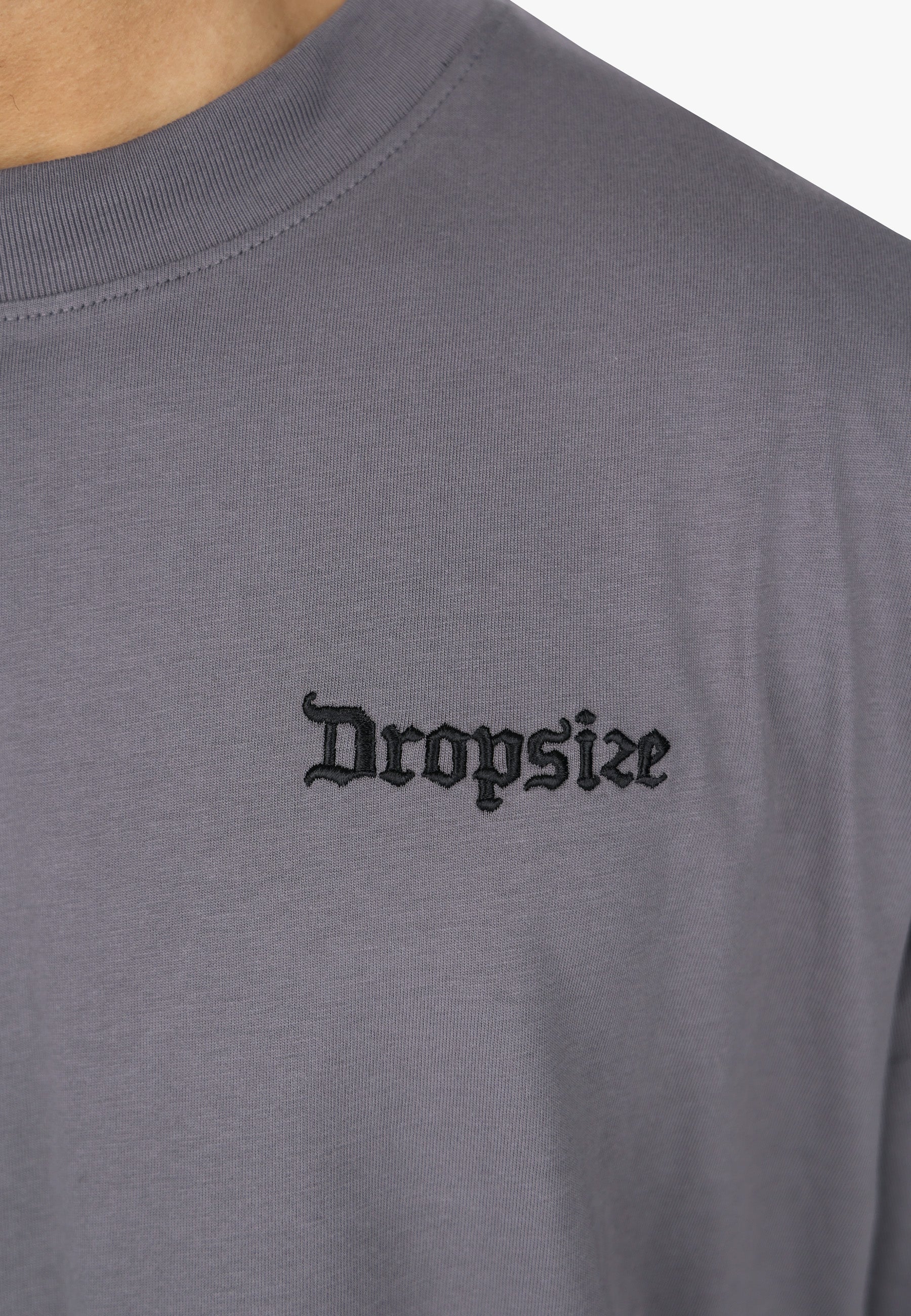 HEAVY OVERSIZE BIG LOGO T-SHIRT STEEL GREY