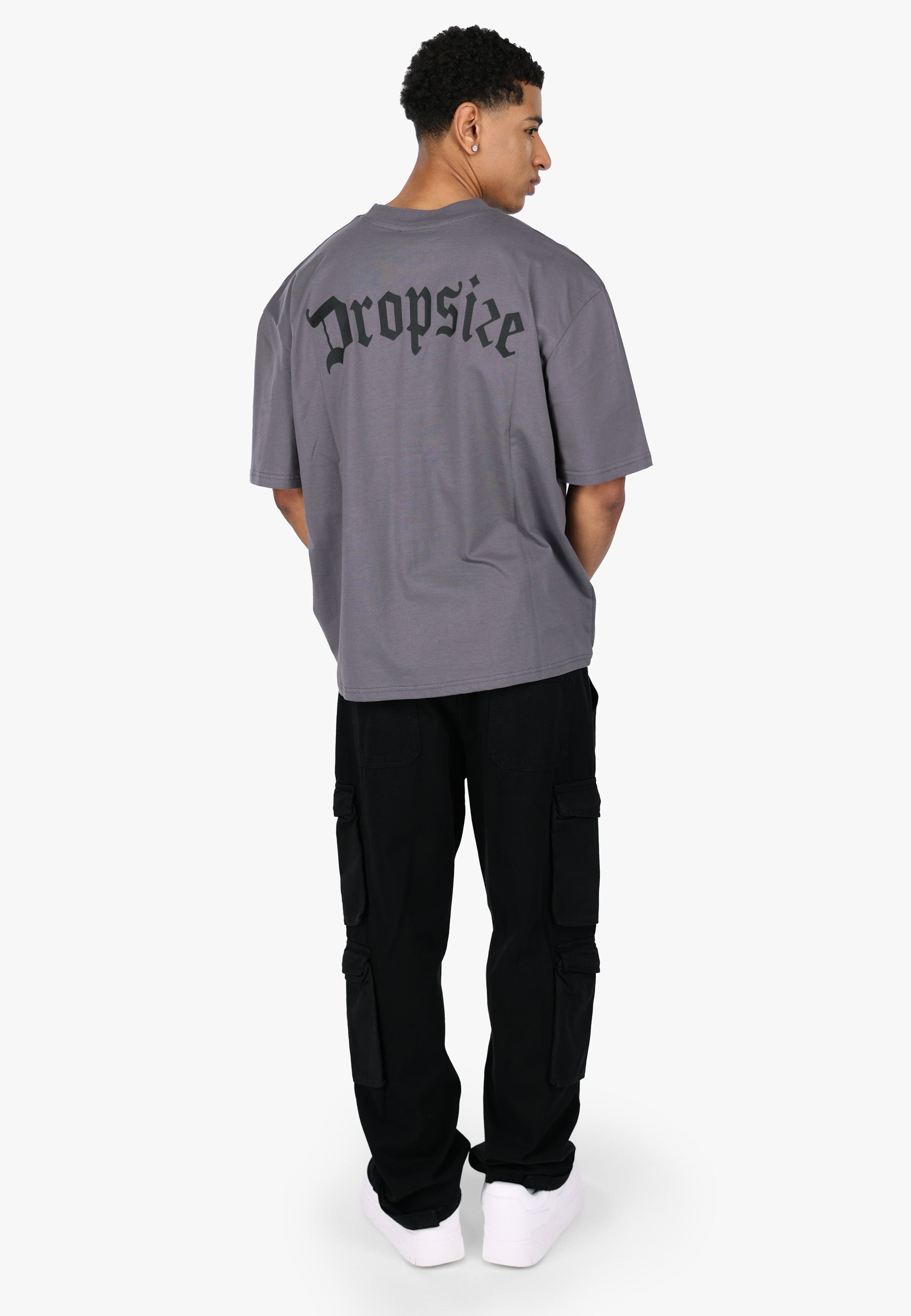 HEAVY OVERSIZE BIG LOGO T-SHIRT STEEL GREY