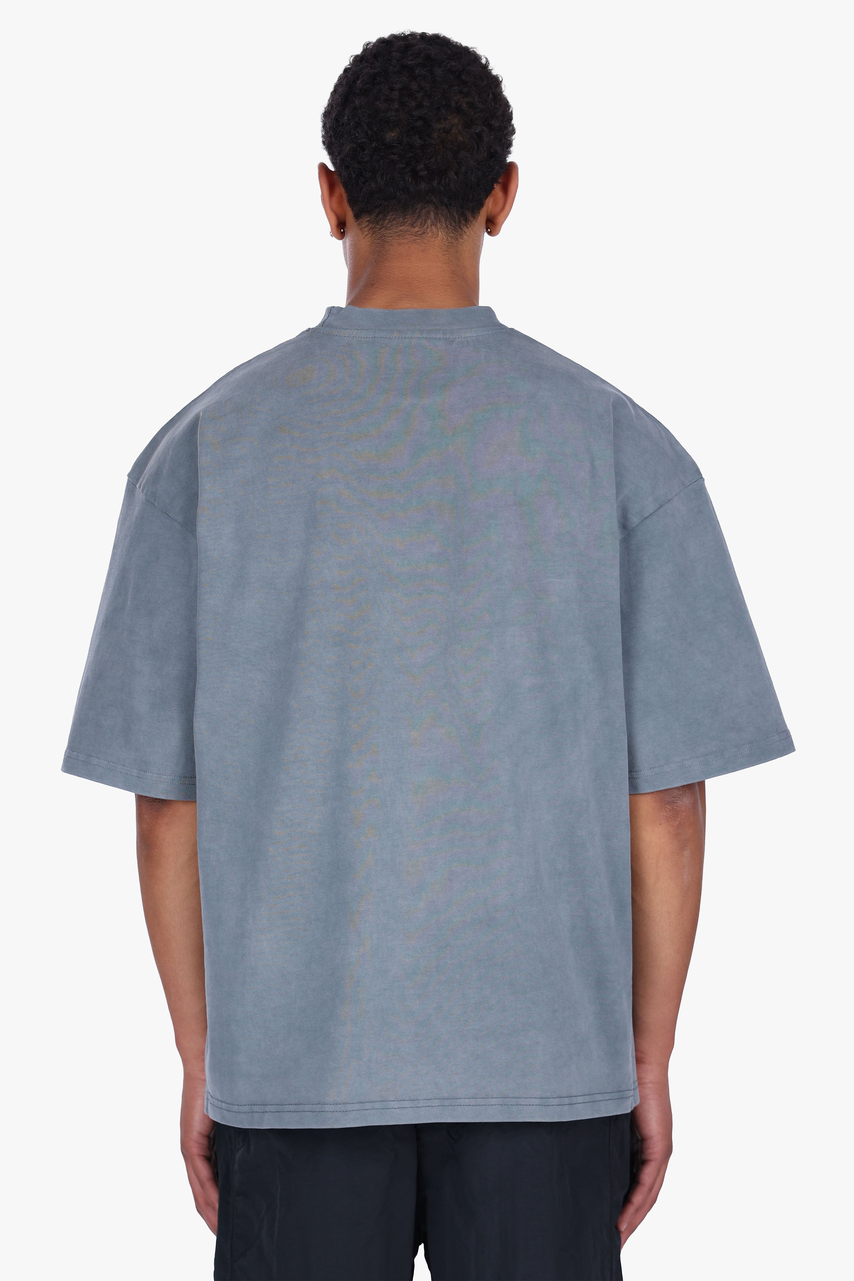 SIDE RIB T-SHIRT ACID WASHED GREY