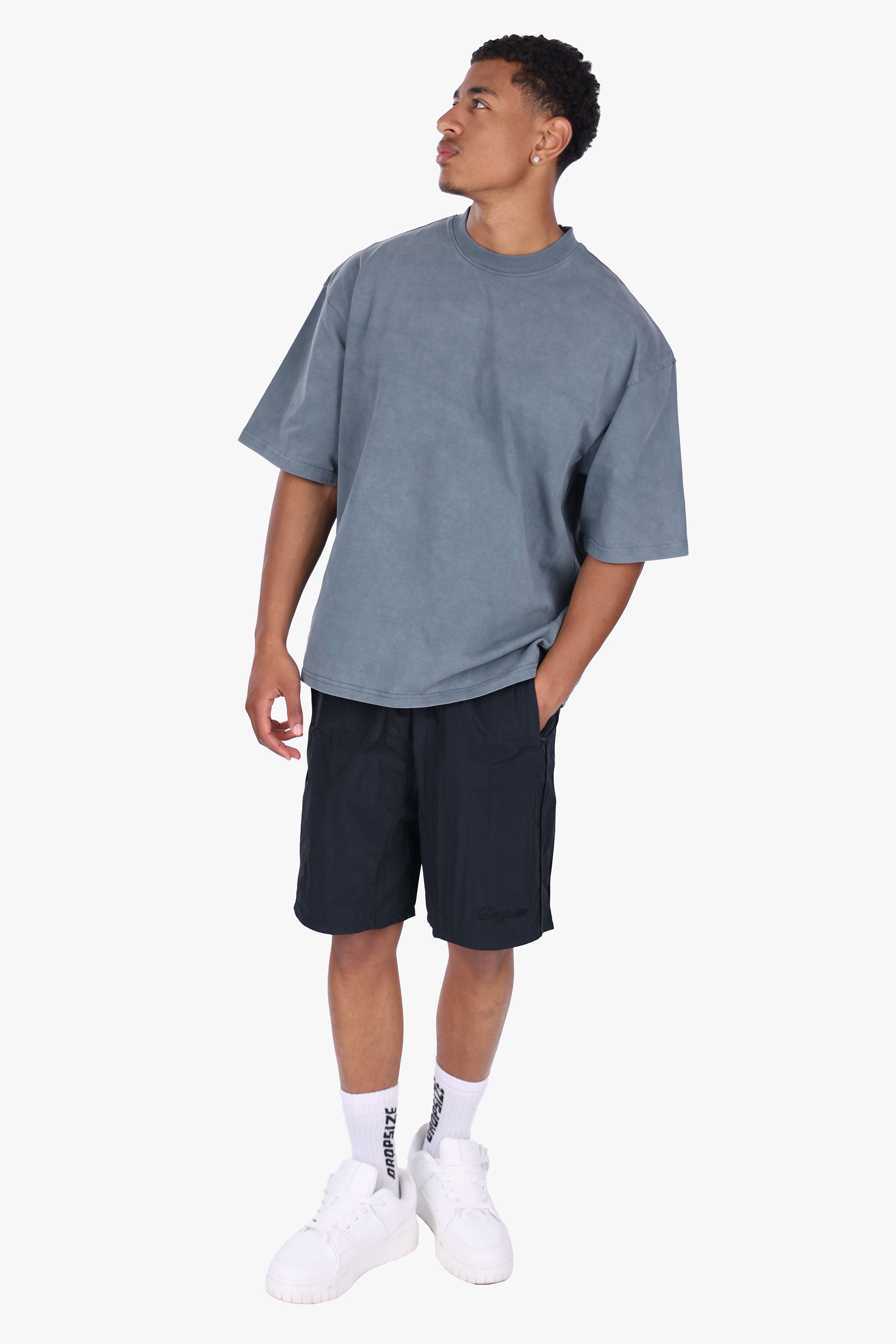 SIDE RIB T-SHIRT ACID WASHED GREY