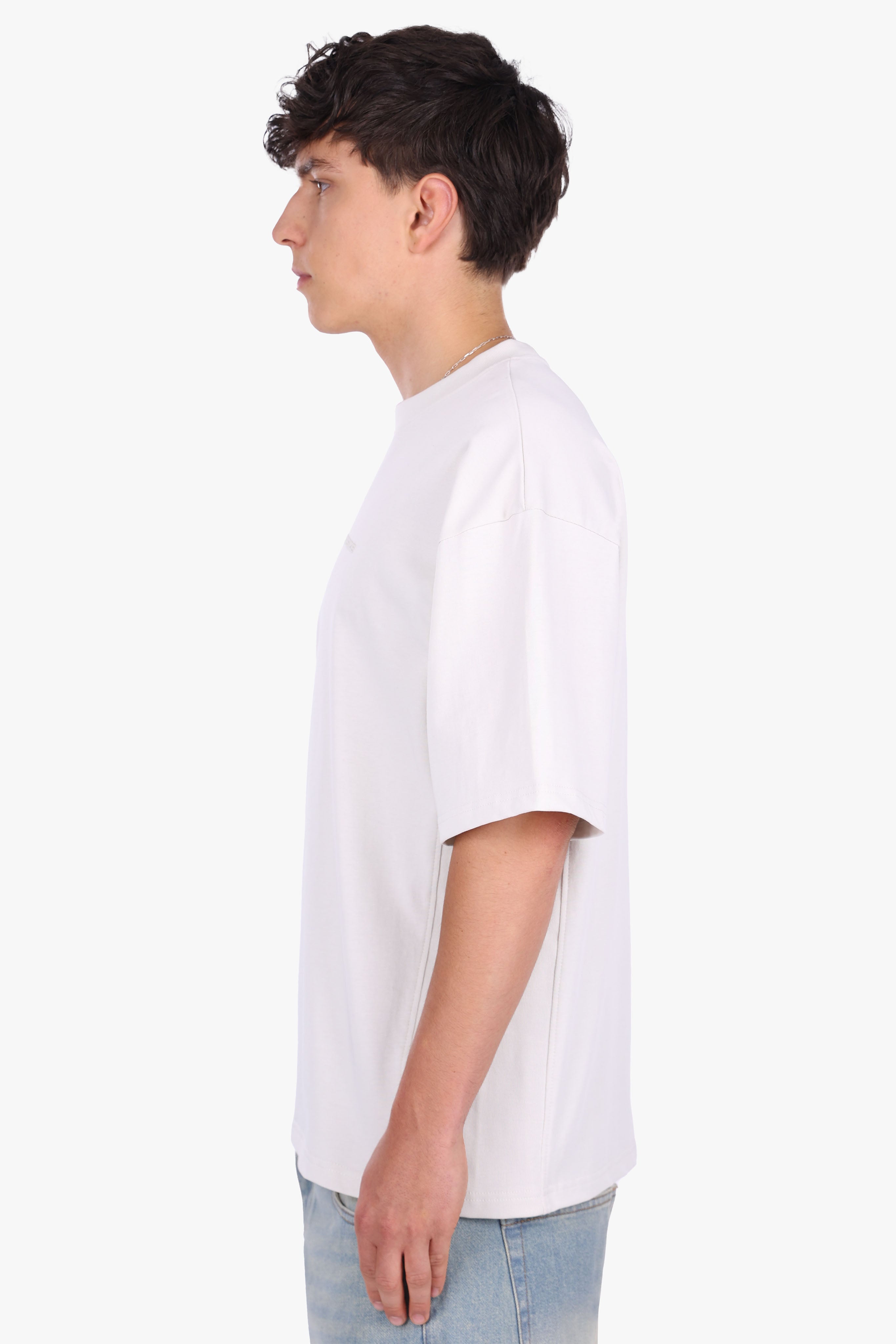SIDE RIB T-SHIRT LIGHT GREY