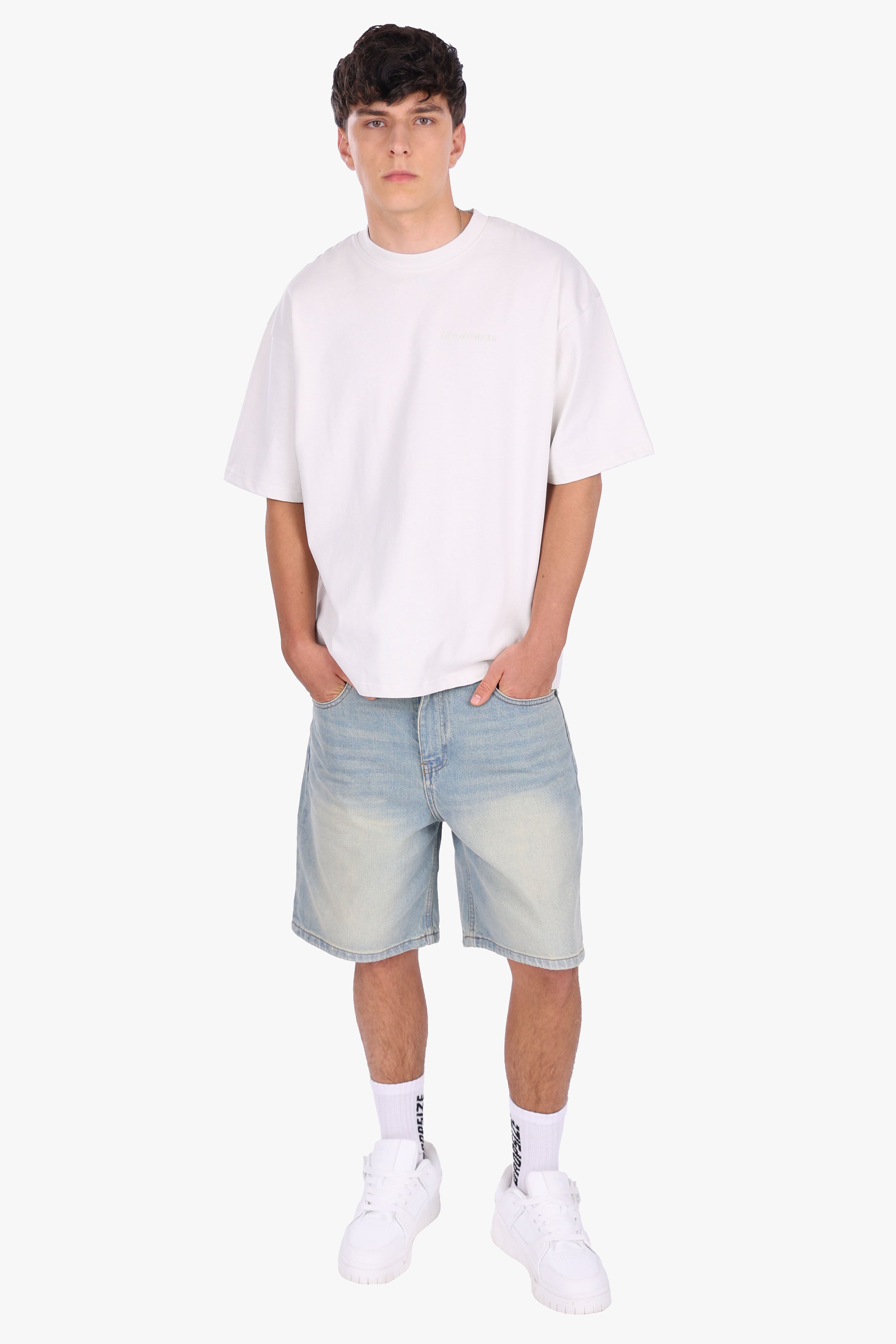SIDE RIB T-SHIRT LIGHT GREY