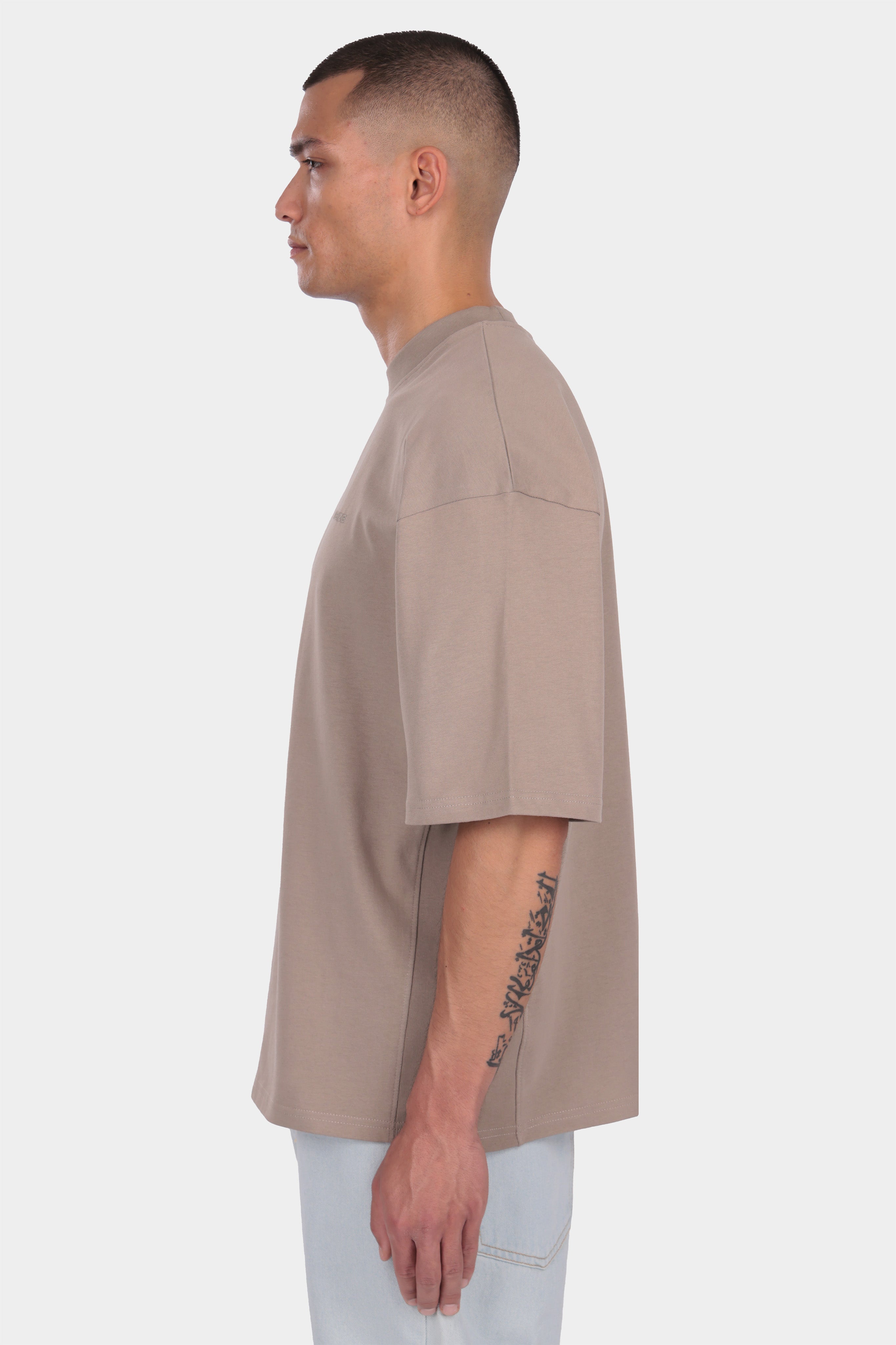 SIDE RIB T-SHIRT SIMPLY TAUPE