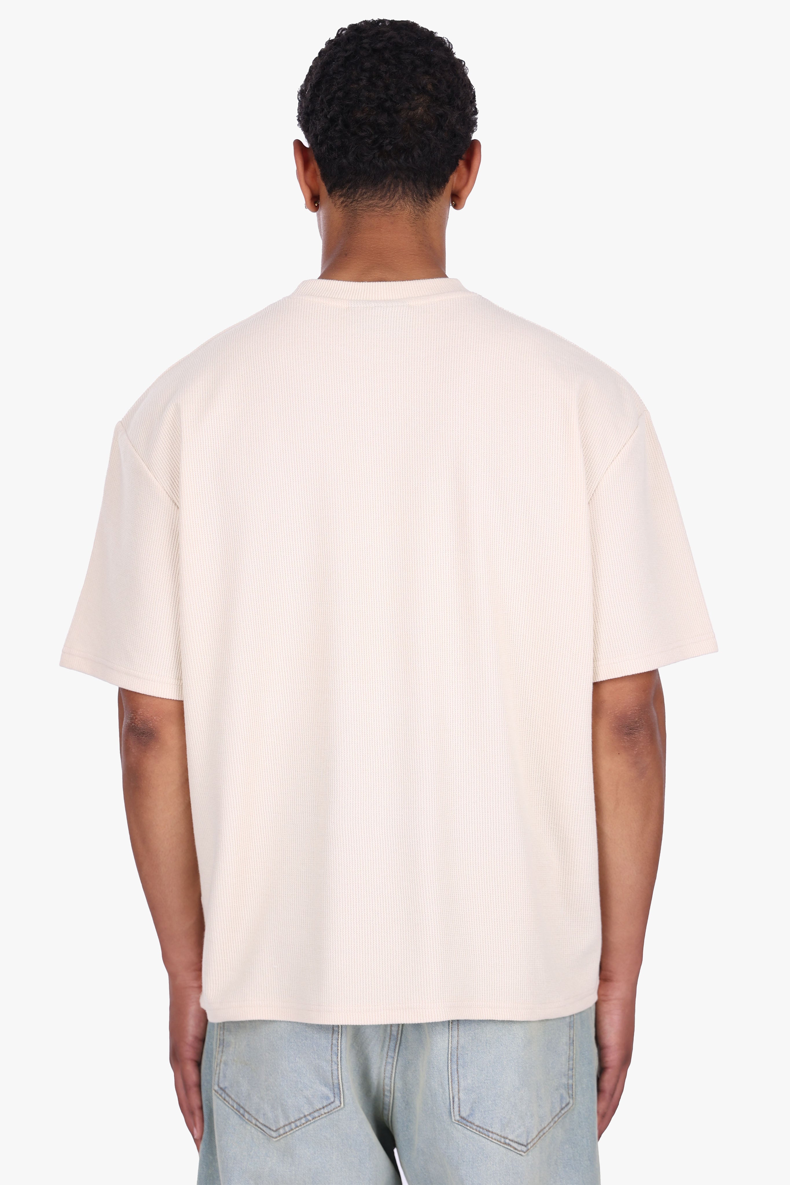 FRENCH RIB T-SHIRT CREAM WHITE