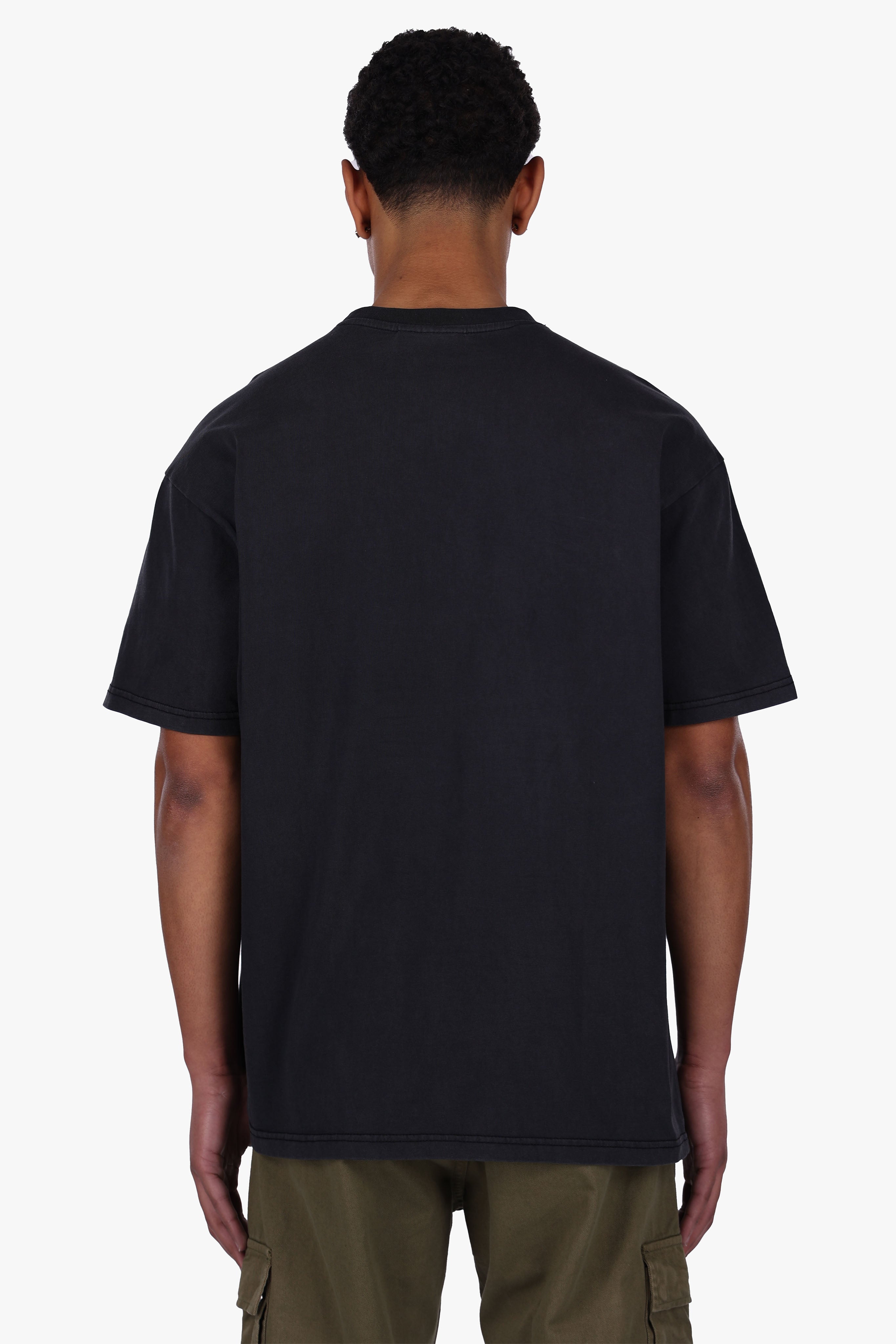 REGULAR FIT T-SHIRT ACID WASHED BLACK