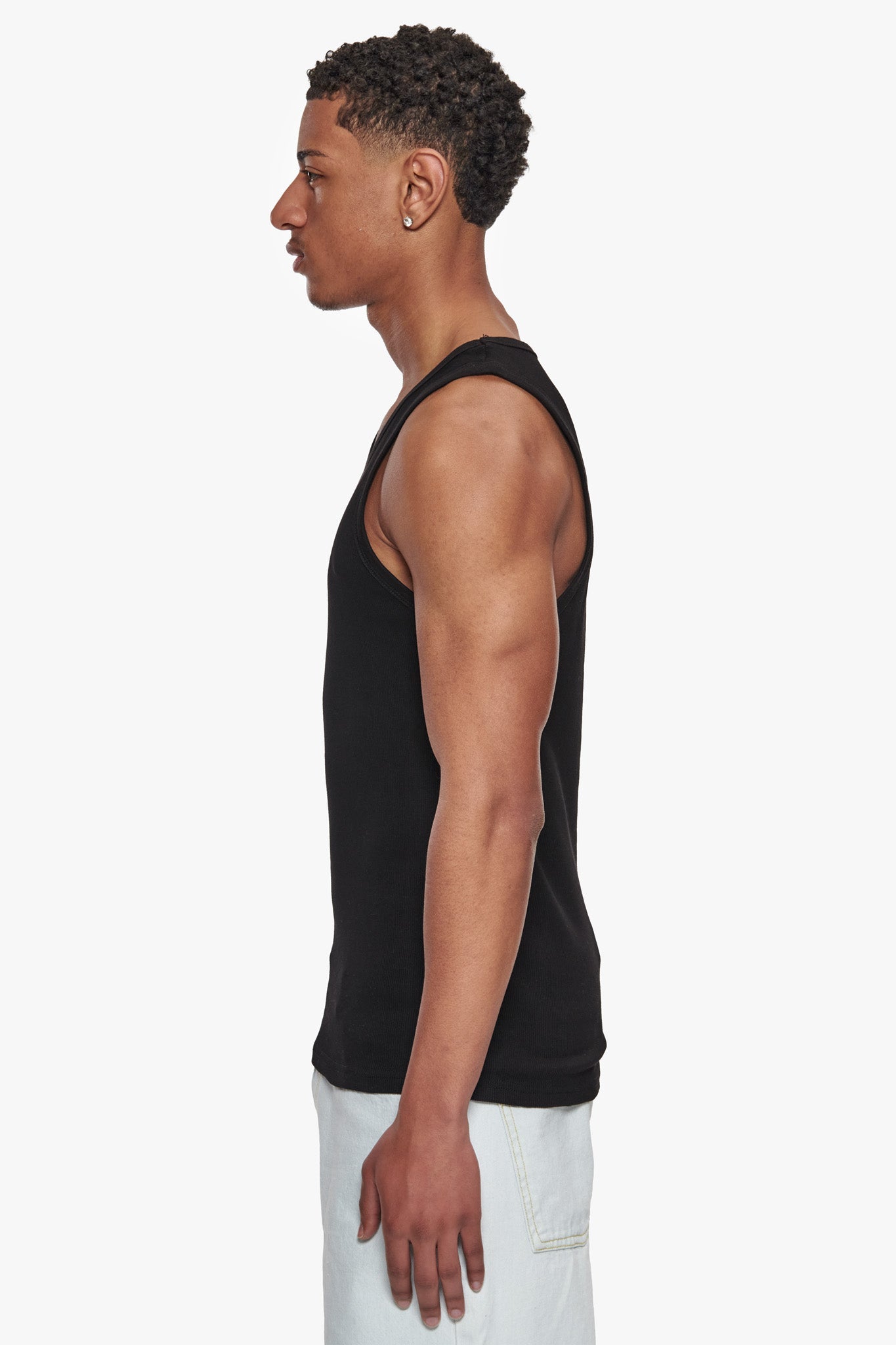 RIB TANK TOP BLACK