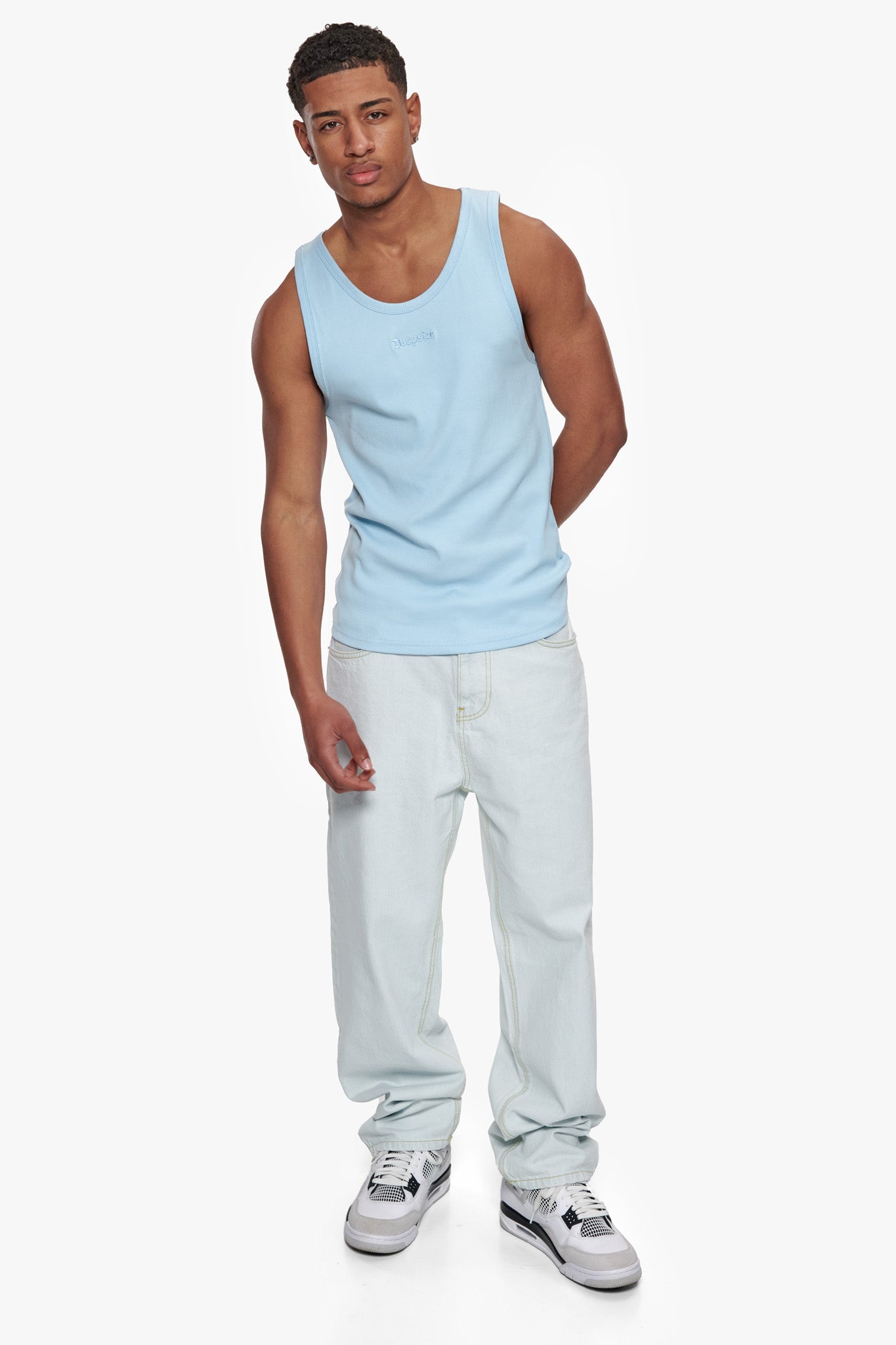 RIB TANK TOP BABY BLUE