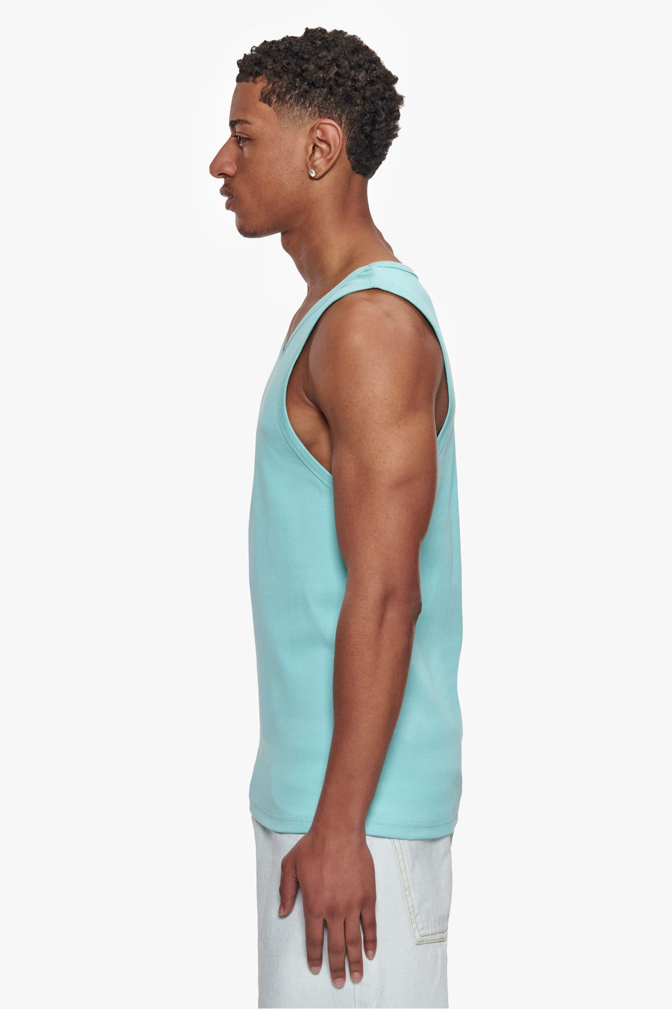 RIB TANK TOP TURQUOISE