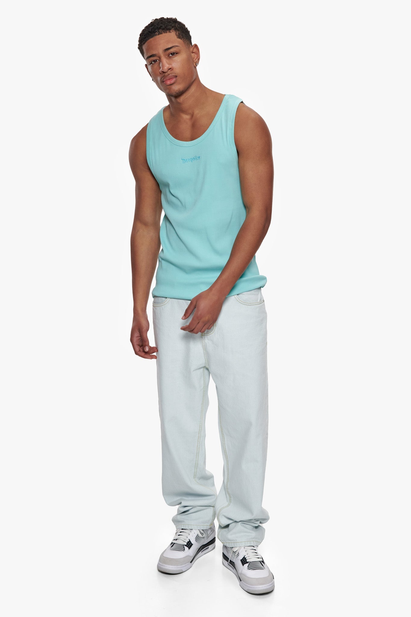 RIB TANK TOP TURQUOISE