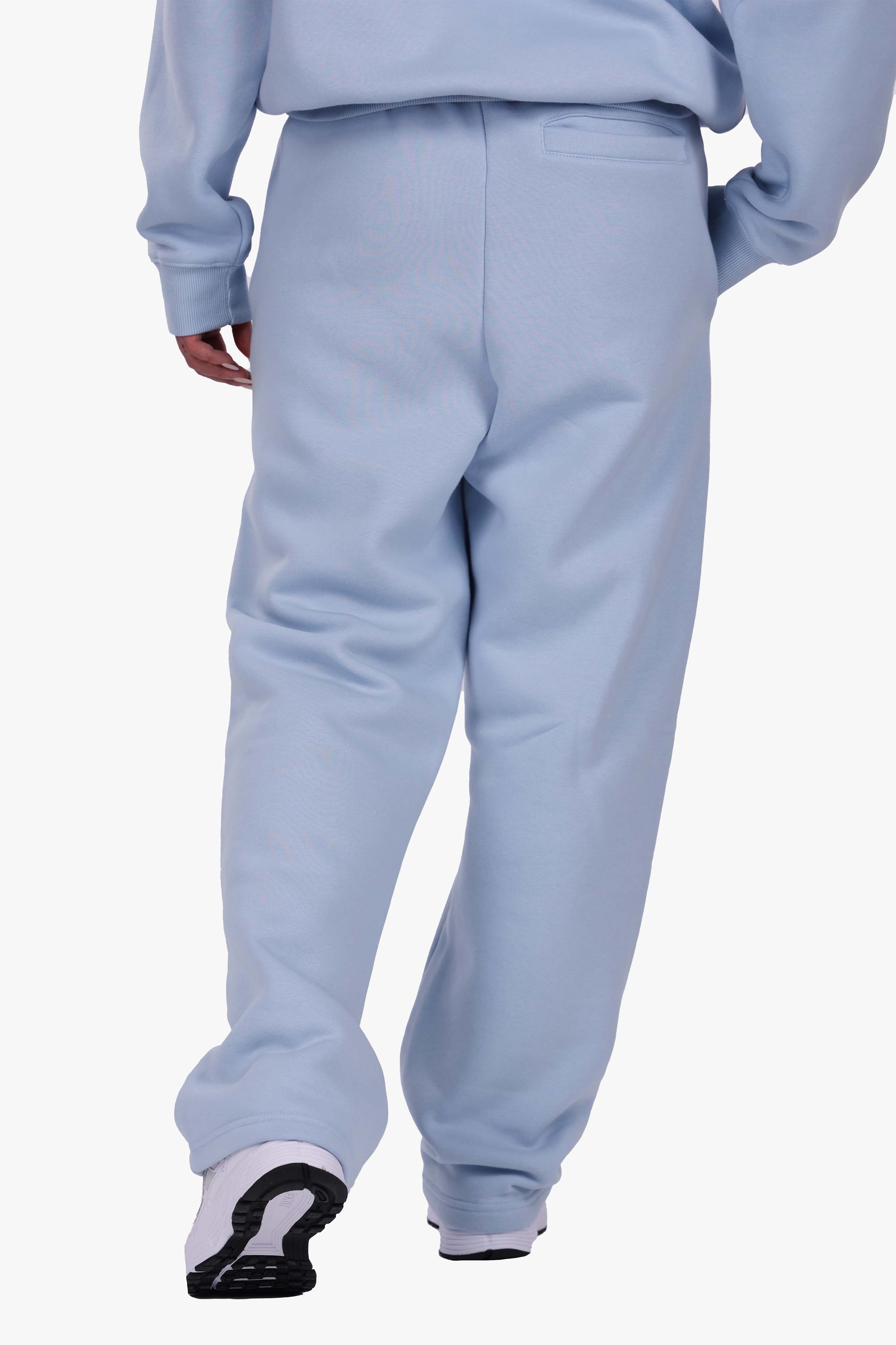 WOMEN BASIC COZY OPEN LEG JOGGER BABY BLUE