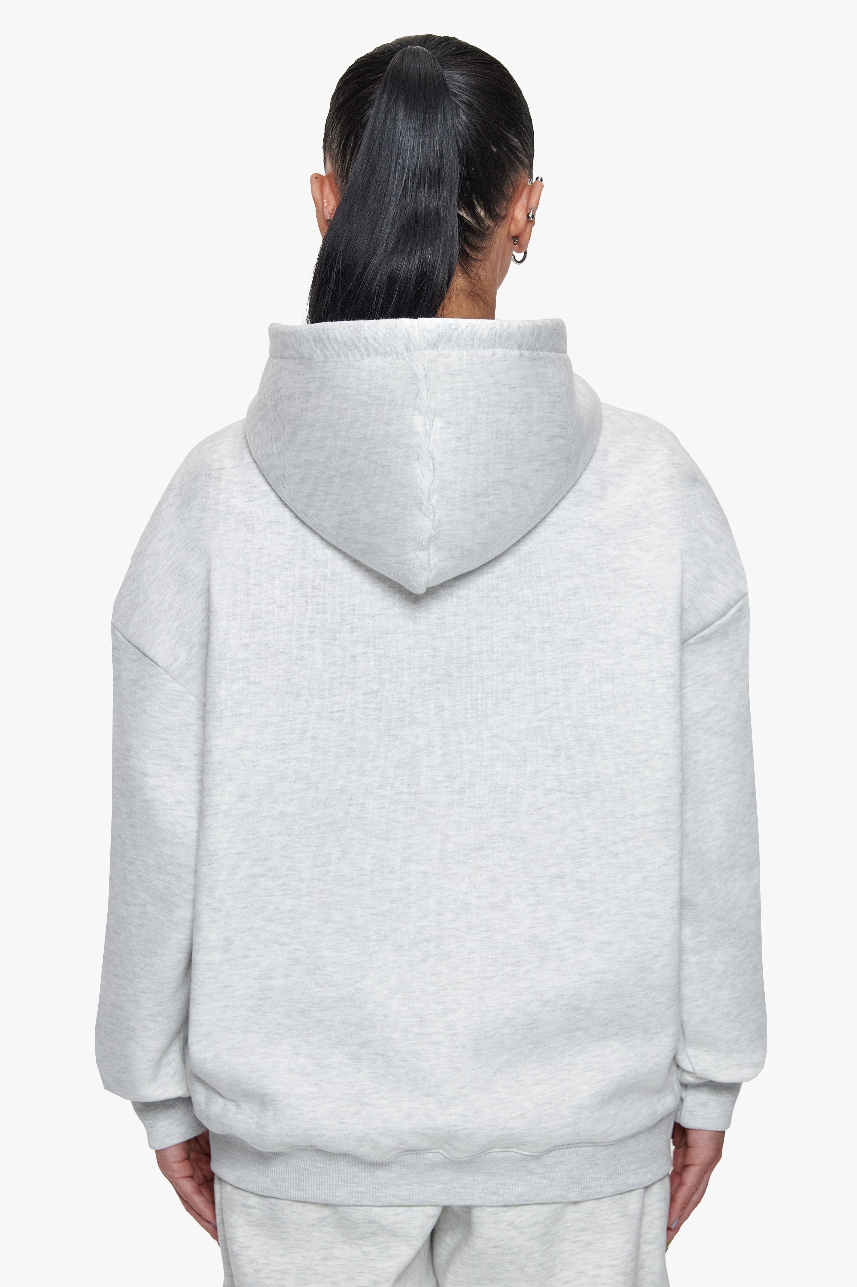 WOMENS BASIC ZIP HOODIE GREY MELANGE