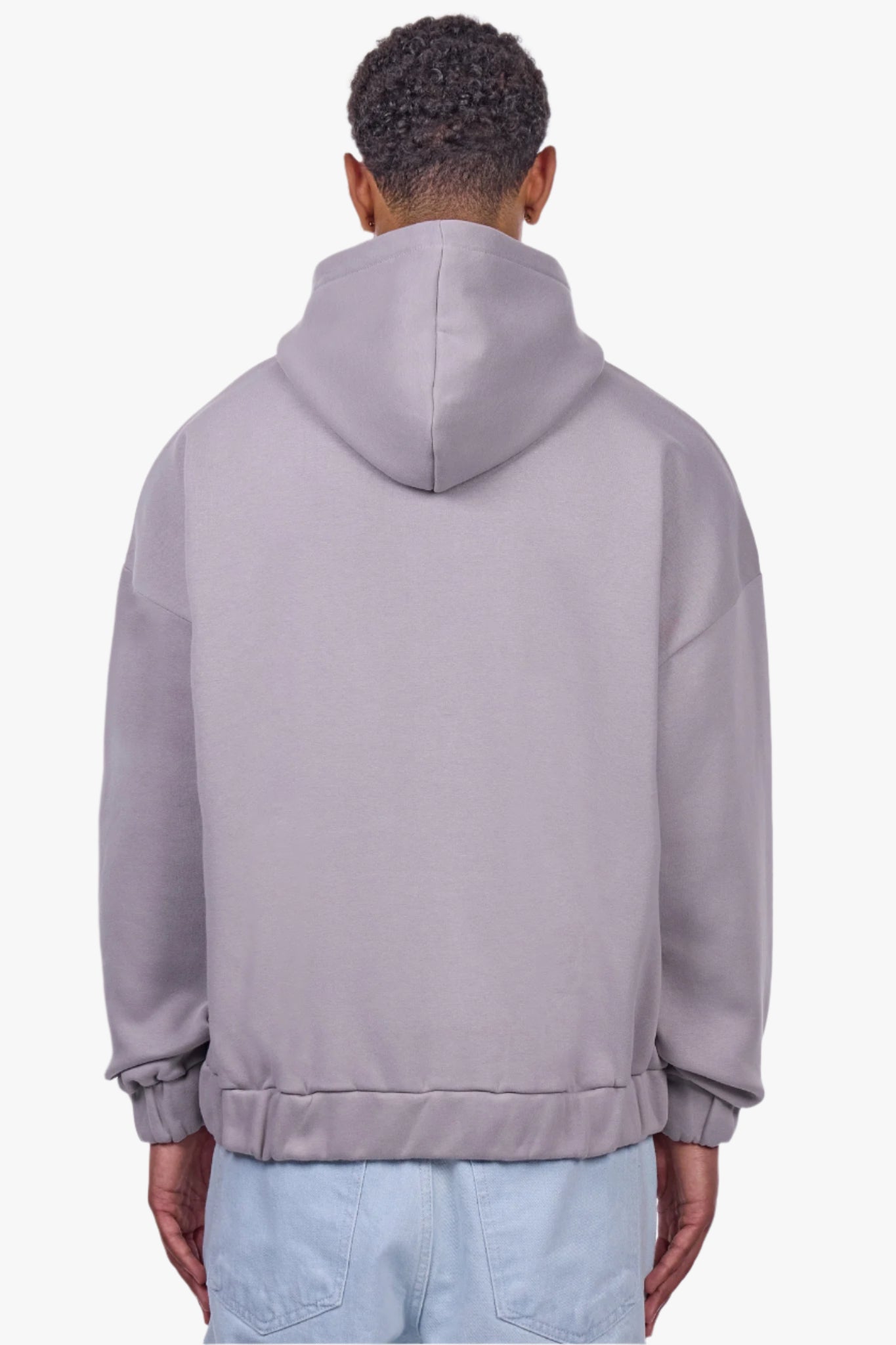HEAVY OVERSIZE EMBO ZIP HOODIE GREY