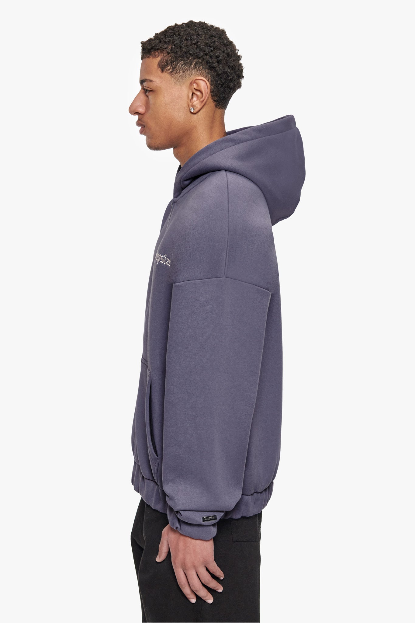 SUPER HEAVY OVERISZE BLANK ZIP HOODIE GRANITE