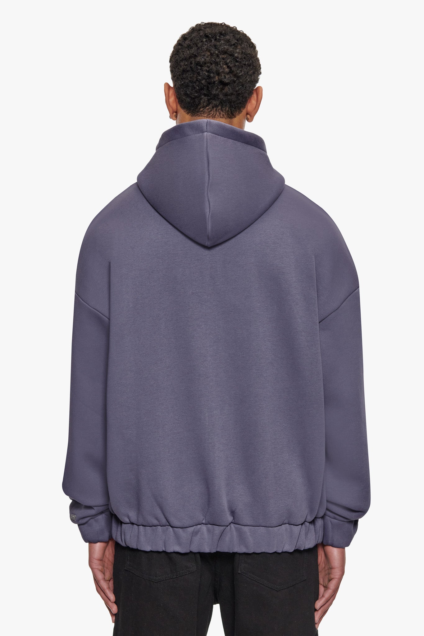 SUPER HEAVY OVERISZE BLANK ZIP HOODIE GRANITE