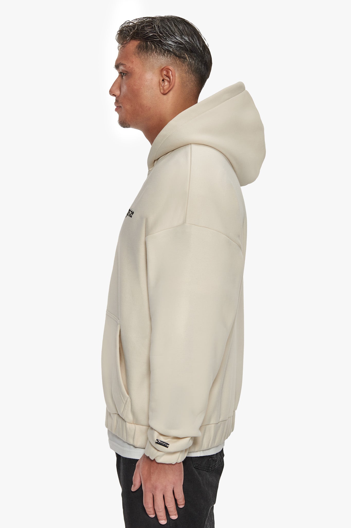 SUPER HEAVY OVERSIZE BLANK ZIP HOODIE COCONUT MILK