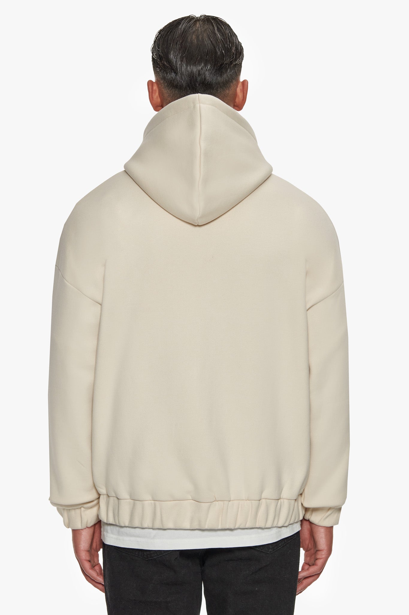 SUPER HEAVY OVERSIZE BLANK ZIP HOODIE COCONUT MILK