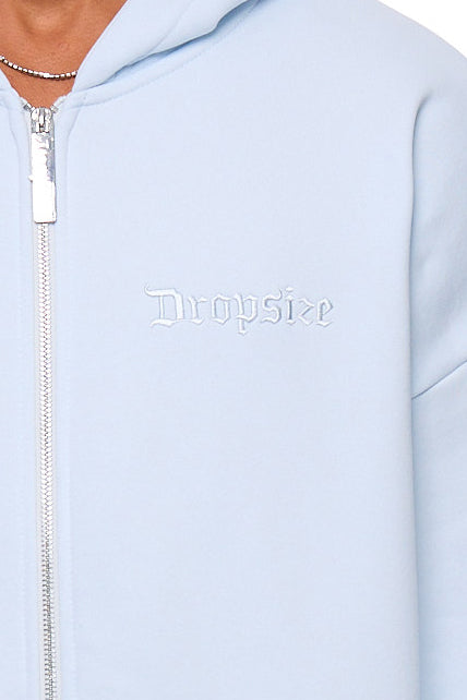 HEAVY OVERSIZE EMBO ZIP HOODIE ICE MELT