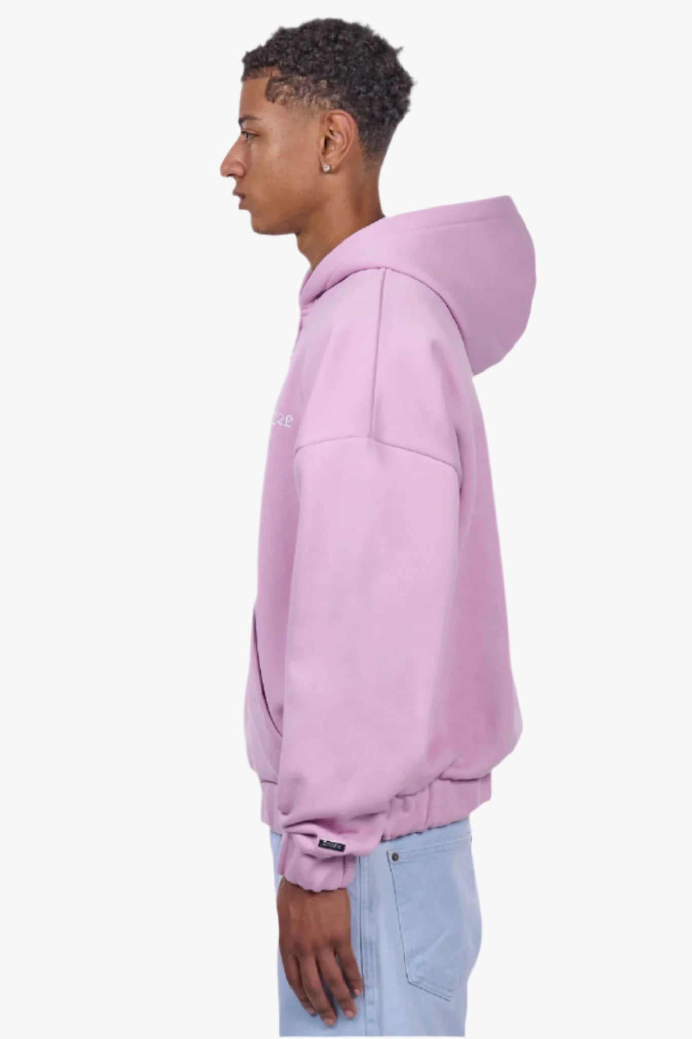 HEAVY OVERSIZE EMBO ZIP HOODIE LILAC