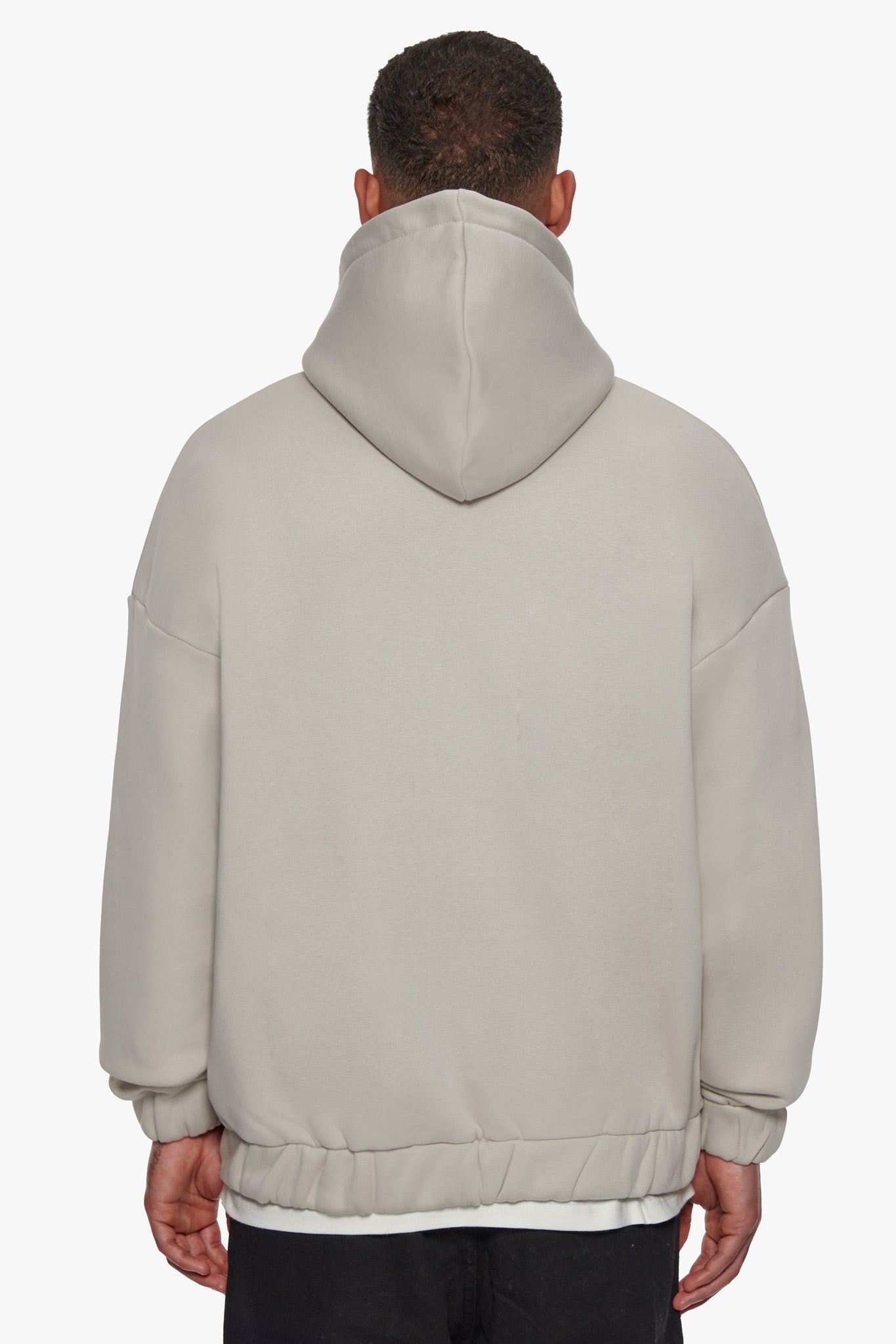SUPER HEAVY OVERSIZE BLANK ZIP HOODIE MOON BEAM