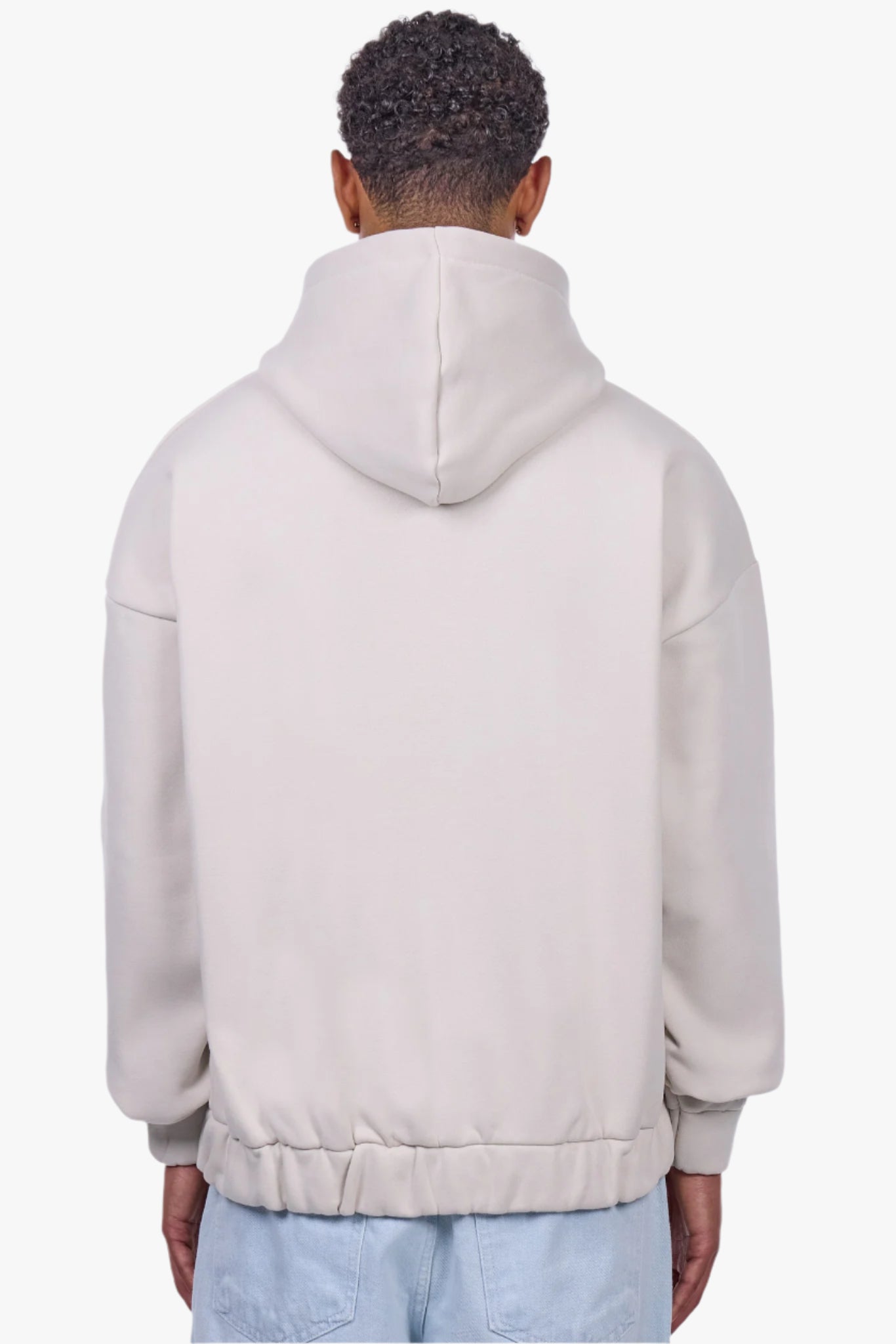 HEAVY OVERSIZE EMBO ZIP HOODIE WHITE ONYX