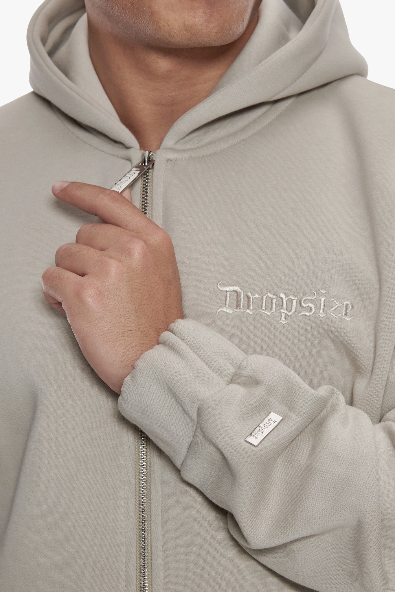 HEAVY OVERSIZE ZIP HOODIE PUMICE STONE