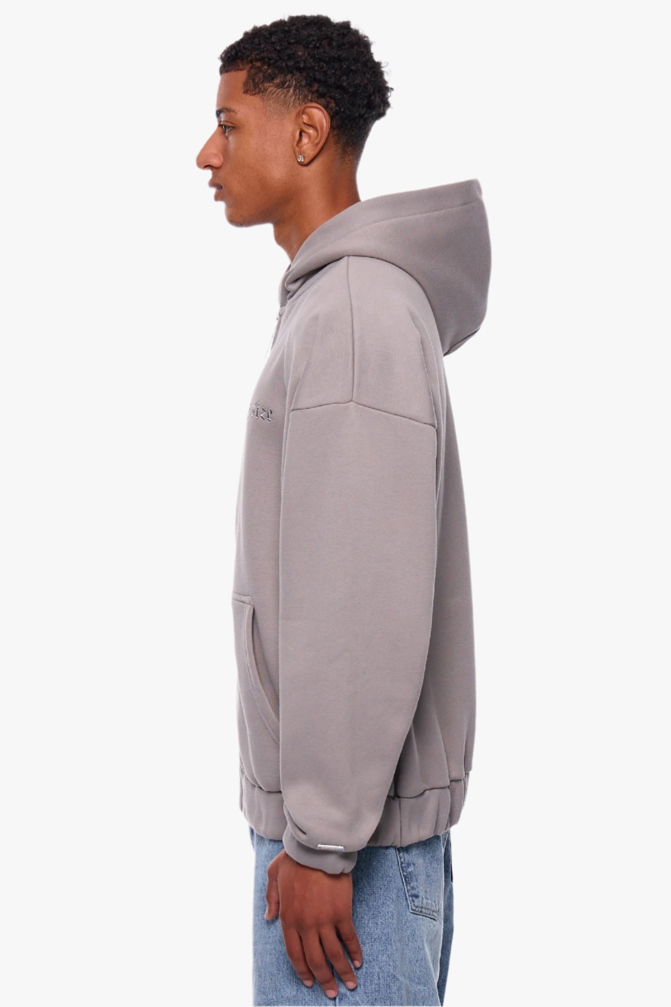HEAVY OVERSIZE EMBO ZIP HOODIE WET WEATHER