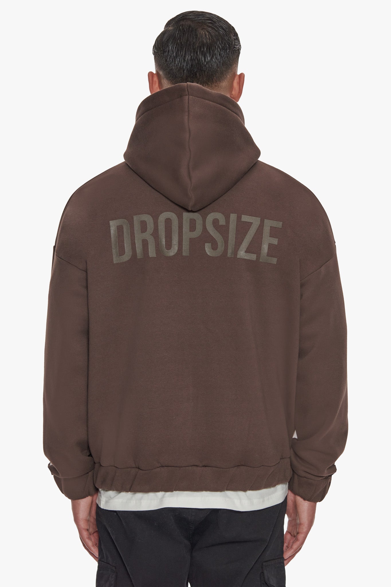 HEAVY OVERSIZE HD PRINT ZIP HOODIE CHOCOLATE