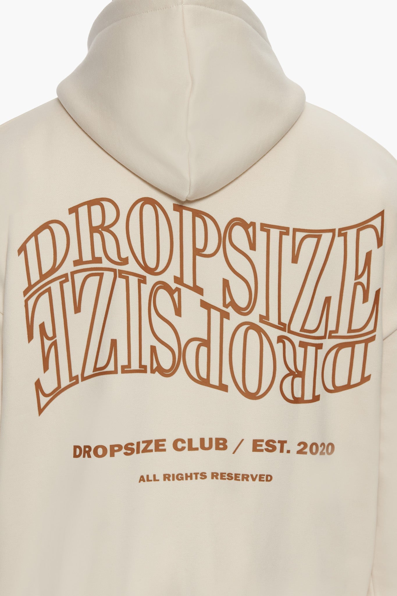 HEAVY OVERSIZE MIRRORED LOGO ZIP-HOODIE COCONUT MILK